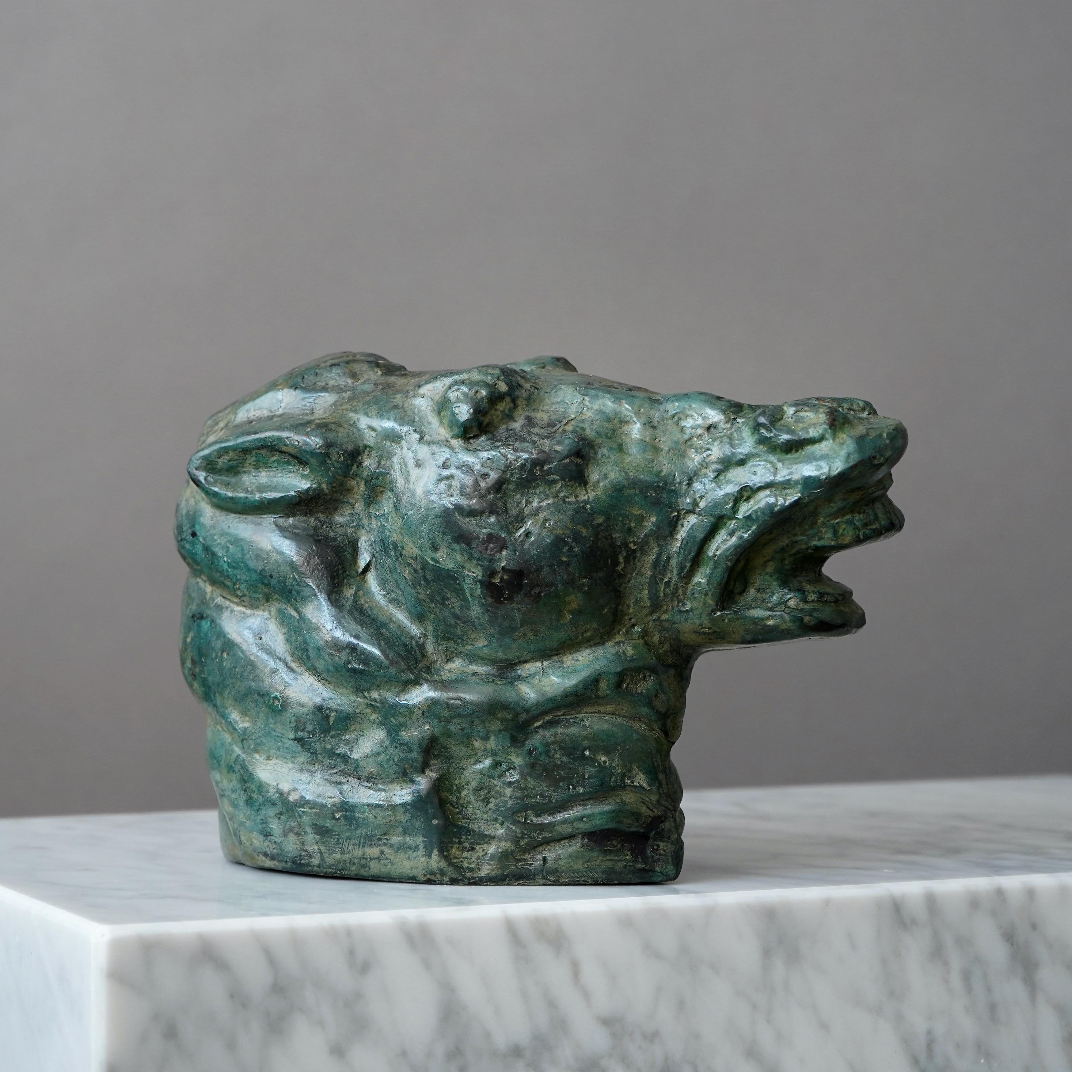 Carl Milles (1875-1955), after, bronze sculpture of a horse's head. Marked Millesgården.

Great condition.

Born in Uppsala, Sweden, Carl Milles, whose original surname was Anderson, was a sculptor in the classical style of figures and monuments and