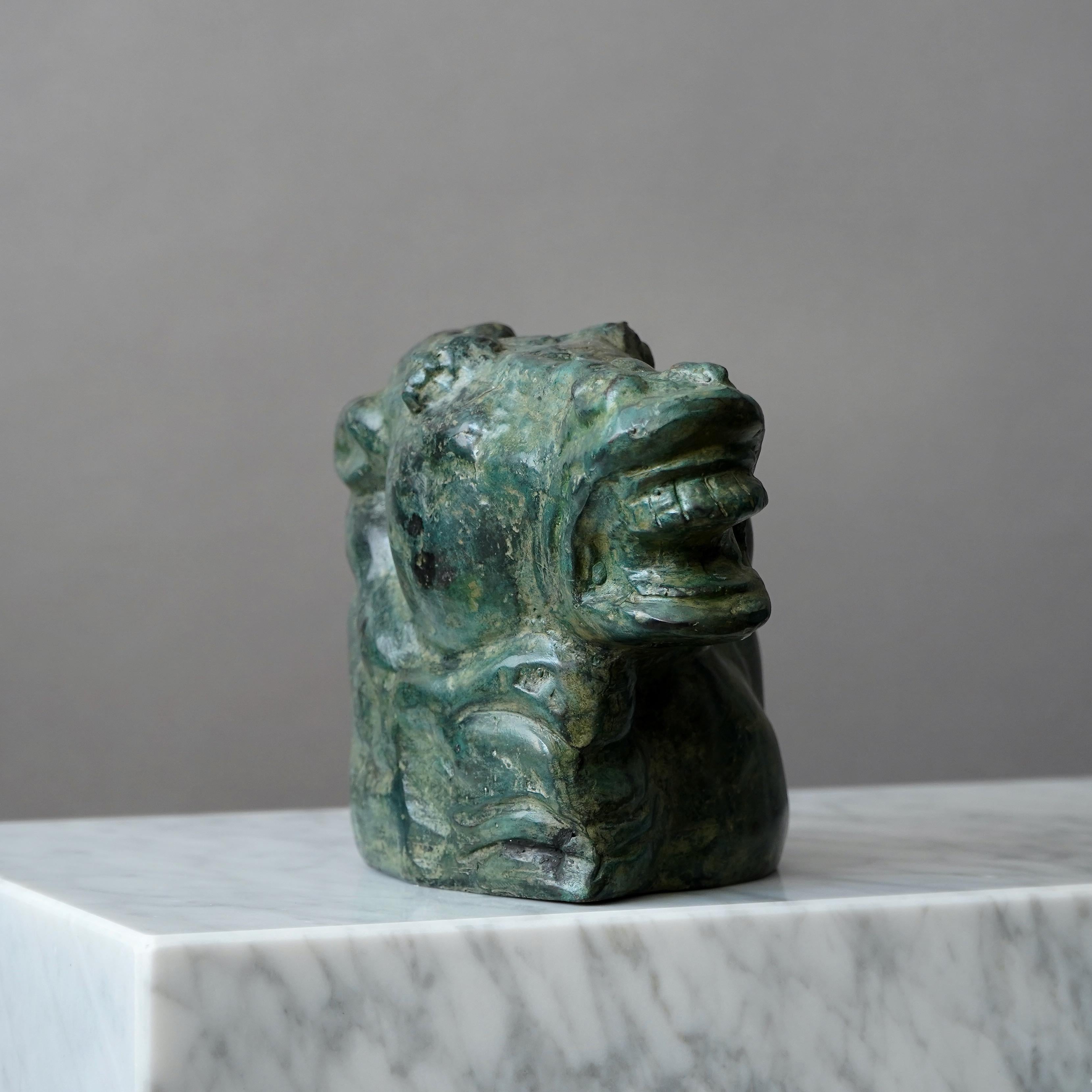 Carl Milles Horse's Head Bronze Sculpture For Sale 1