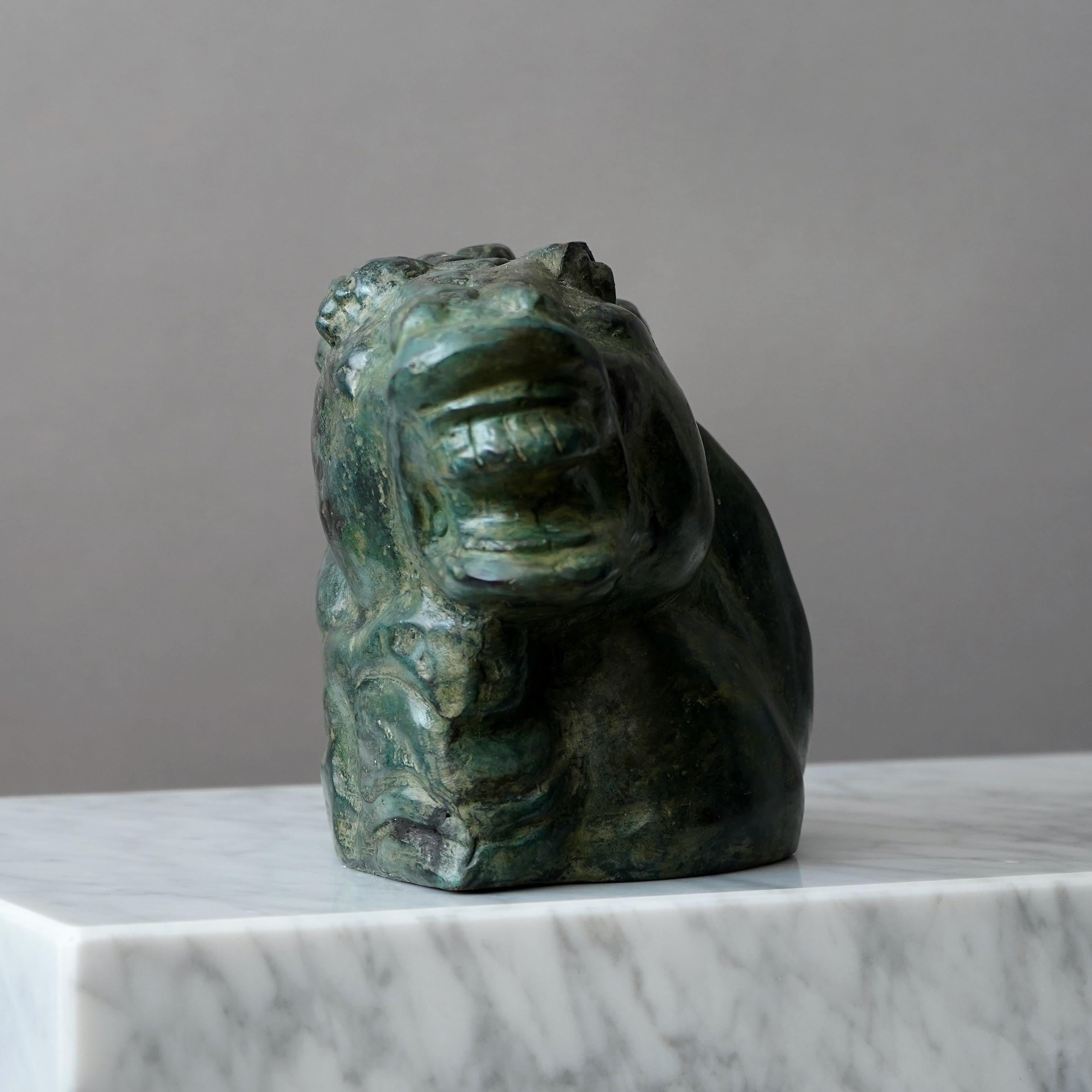 Carl Milles Horse's Head Bronze Sculpture For Sale 2