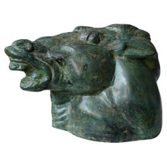 Carl Milles Pferdkopf-Bronze-Skulptur 