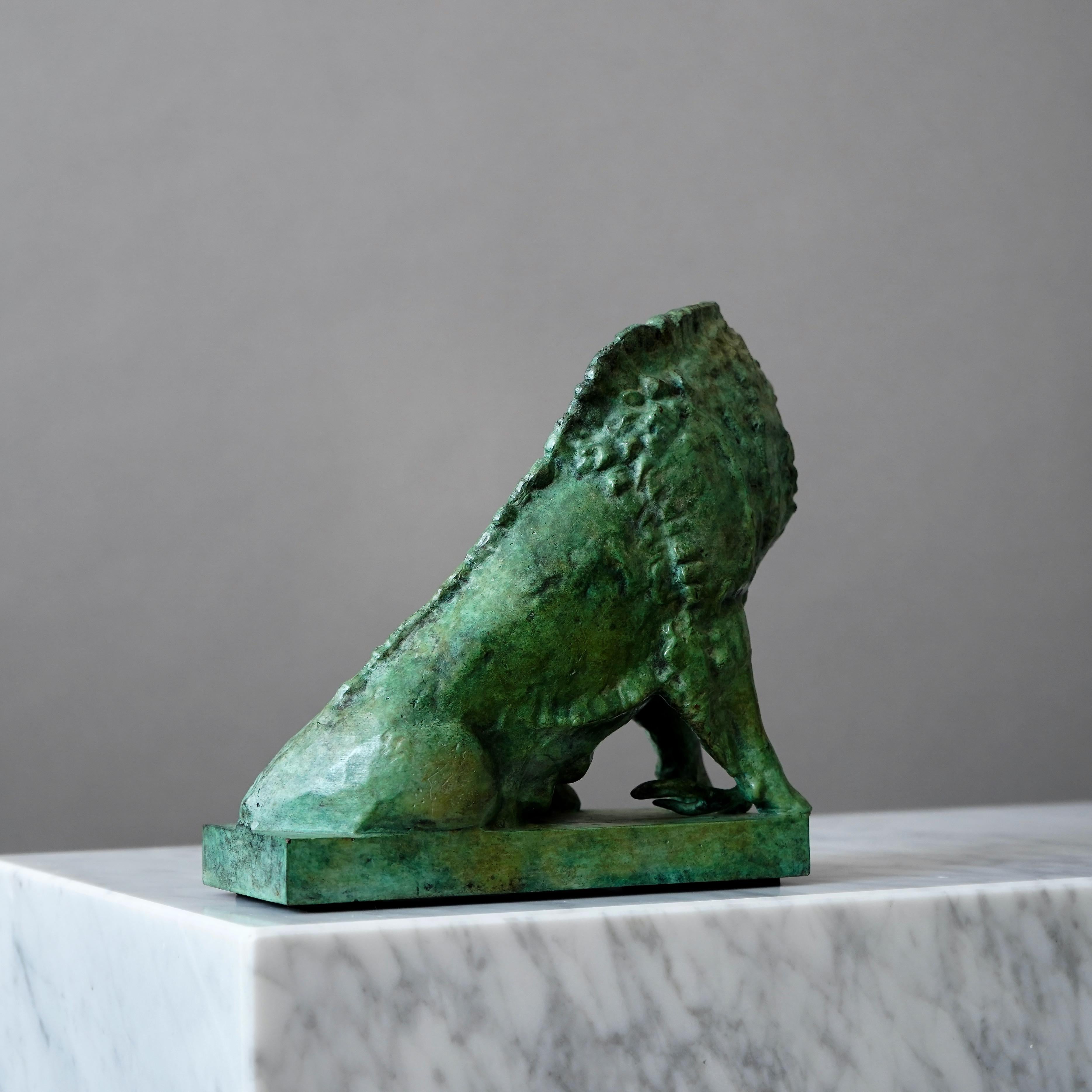 Carl Milles Escultura de bronce de jabalí 1