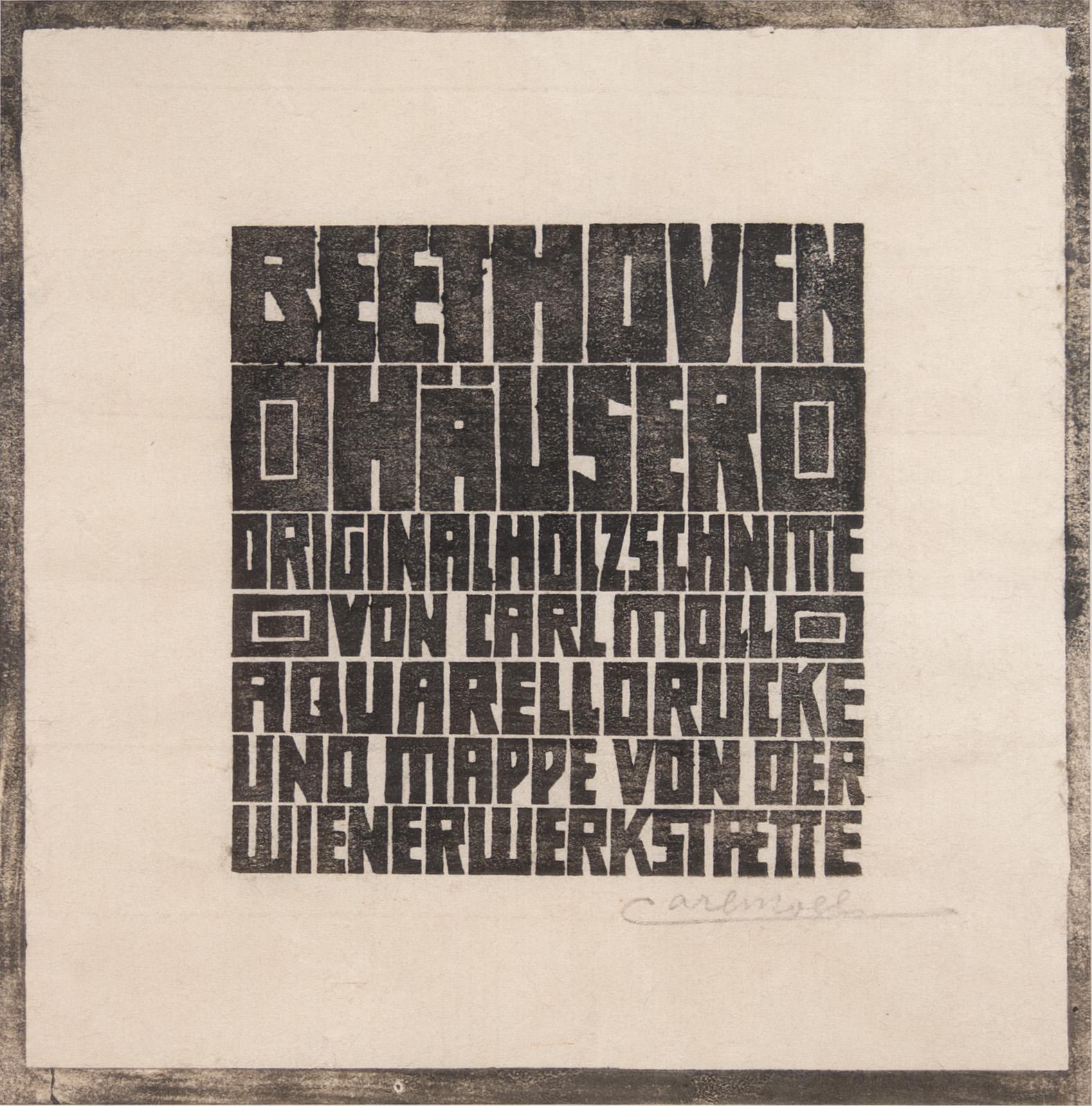 Carl Moll Beethoven Hauser (Portfolio de 12) Gravures sur bois en couleurs signées Art Nouveau en vente 12