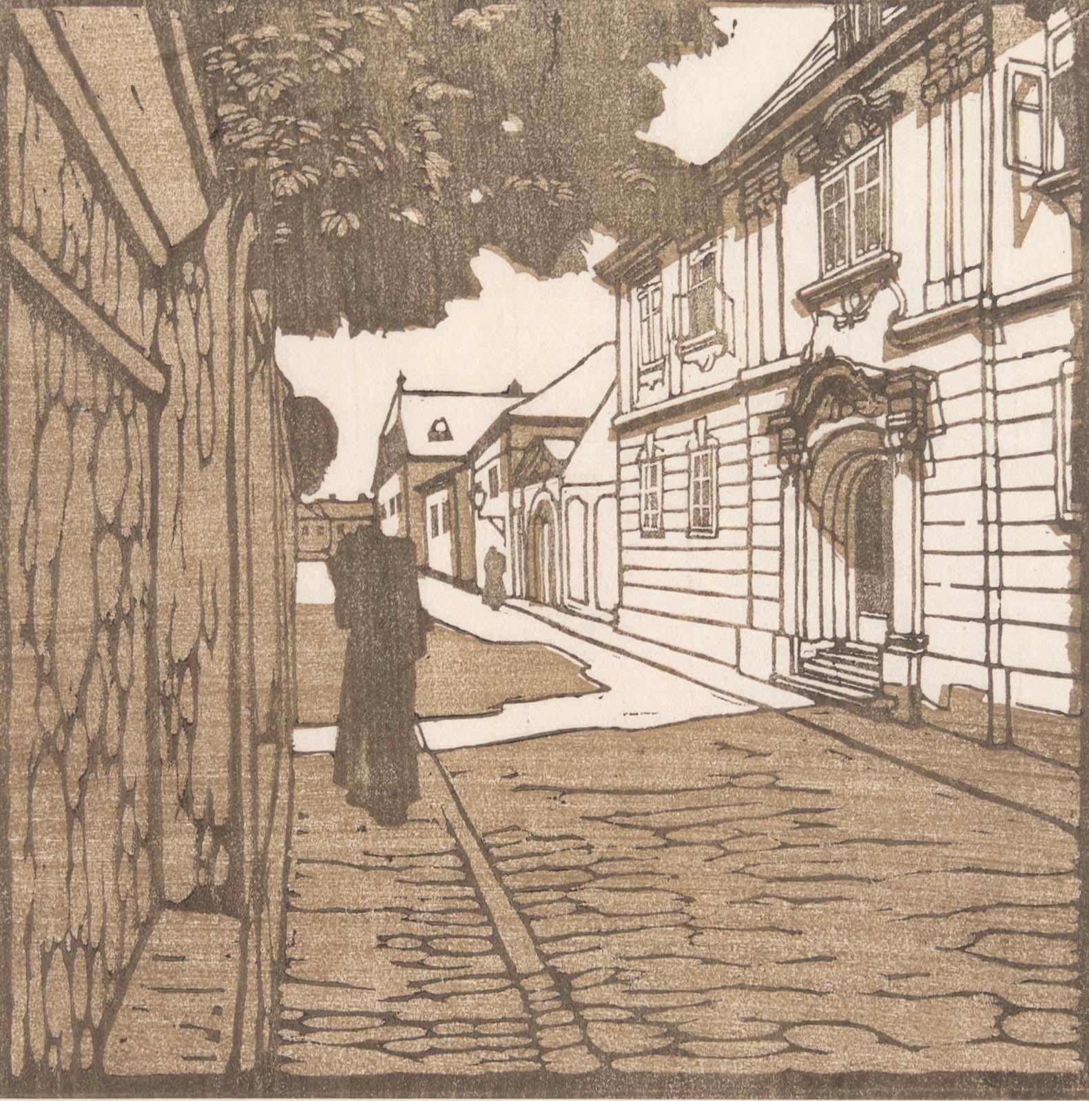 Carl Moll Beethoven Hauser (Portfolio de 12) Gravures sur bois en couleurs signées Art Nouveau Bon état - En vente à Keego Harbor, MI