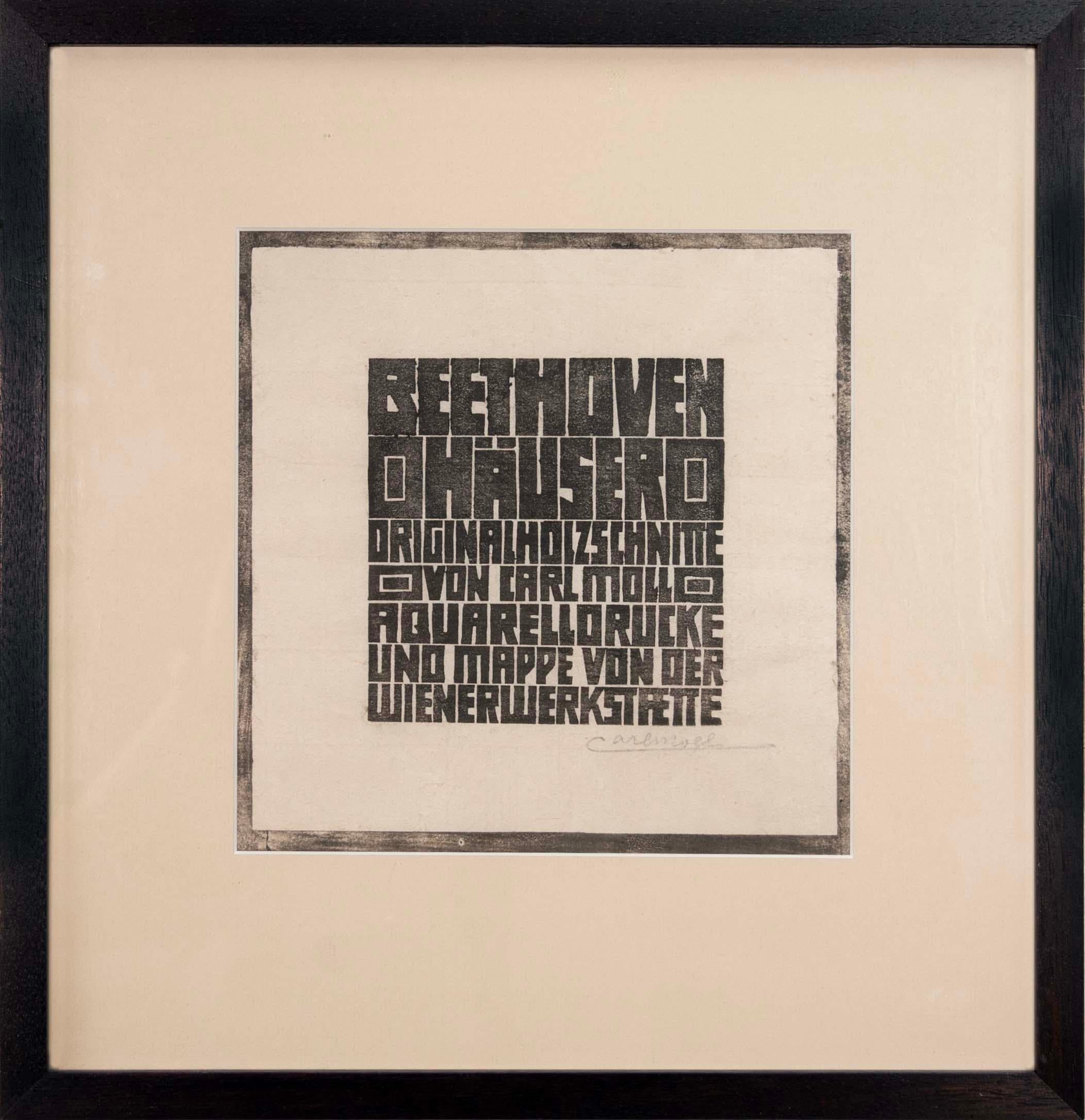 Carl Moll Beethoven Hauser (Portfolio de 12) Gravures sur bois en couleurs signées Art Nouveau en vente 1