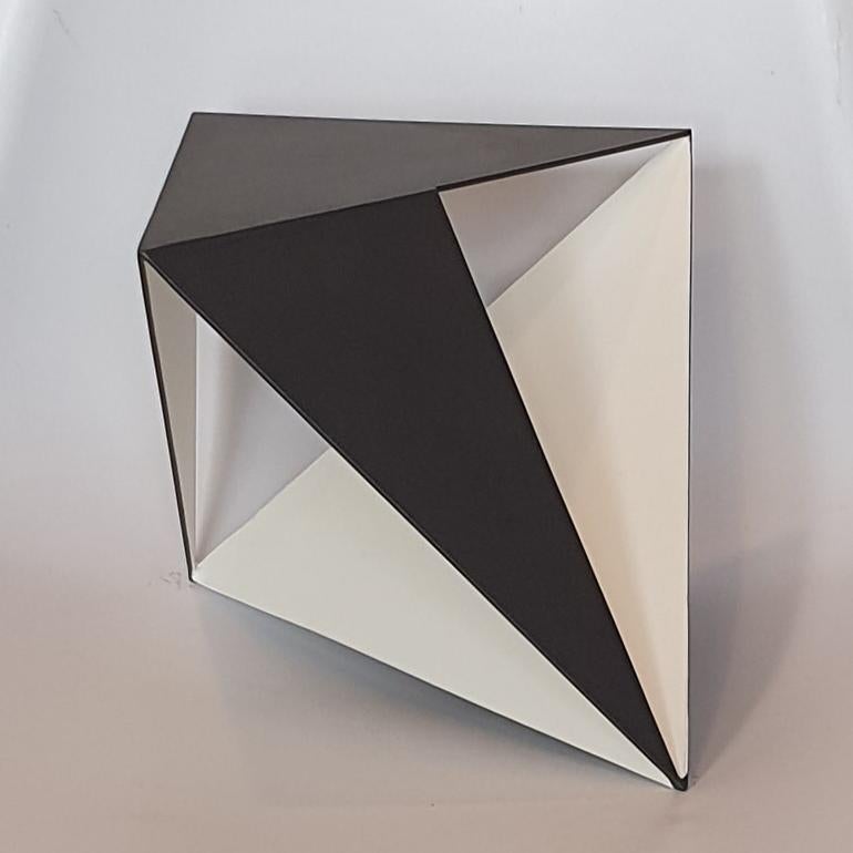 Steel 77 - contemporary modern abstract geometric sculpture - Gray Abstract Sculpture by Carl Möller