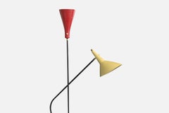 Carl Moor Attribution, Floor Lamp, Metal, Brass, Switzerland, 1950s