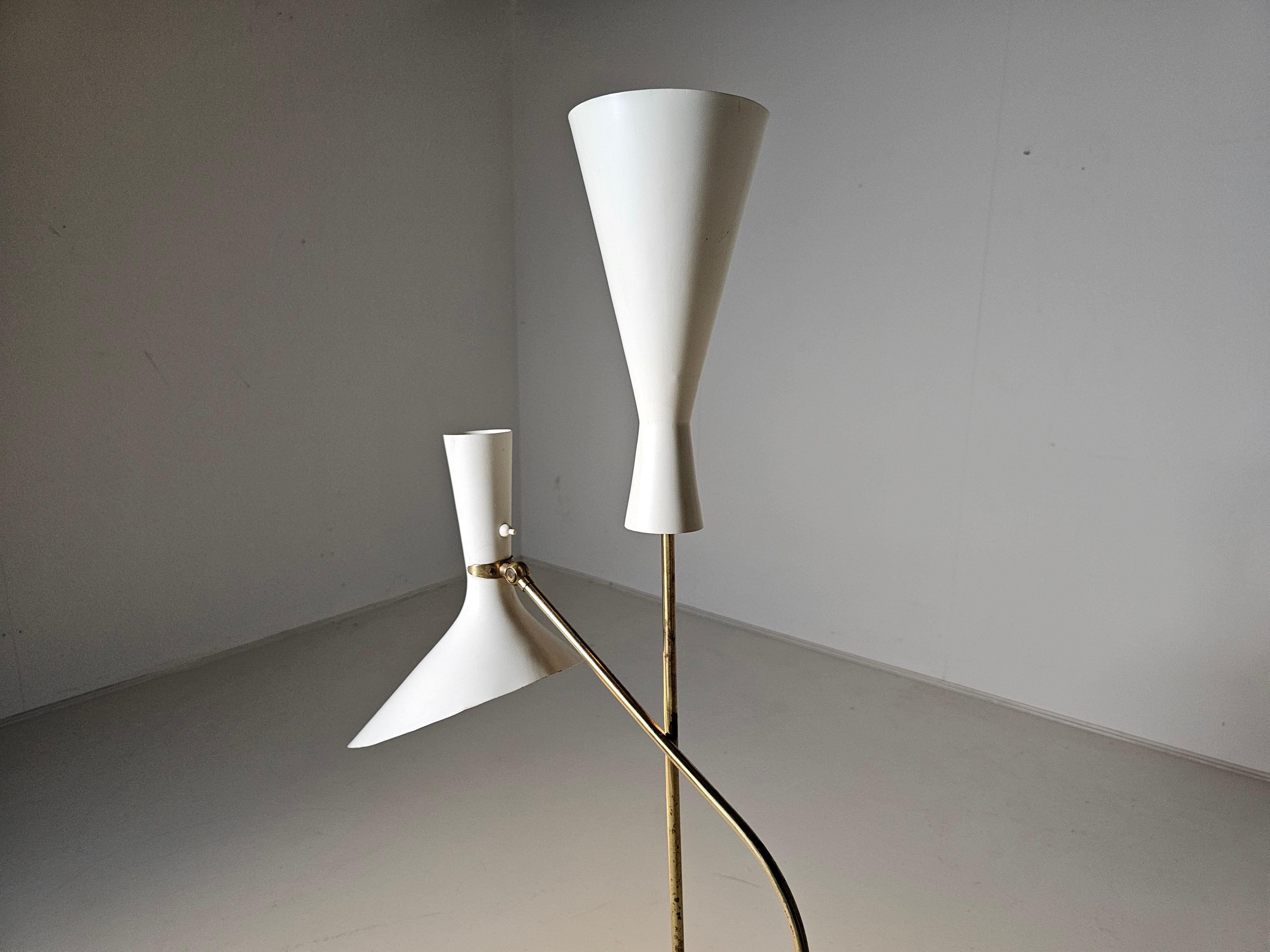 Carl Moor Floor Lamp in brass for BAG Turgi, 1950s For Sale 1