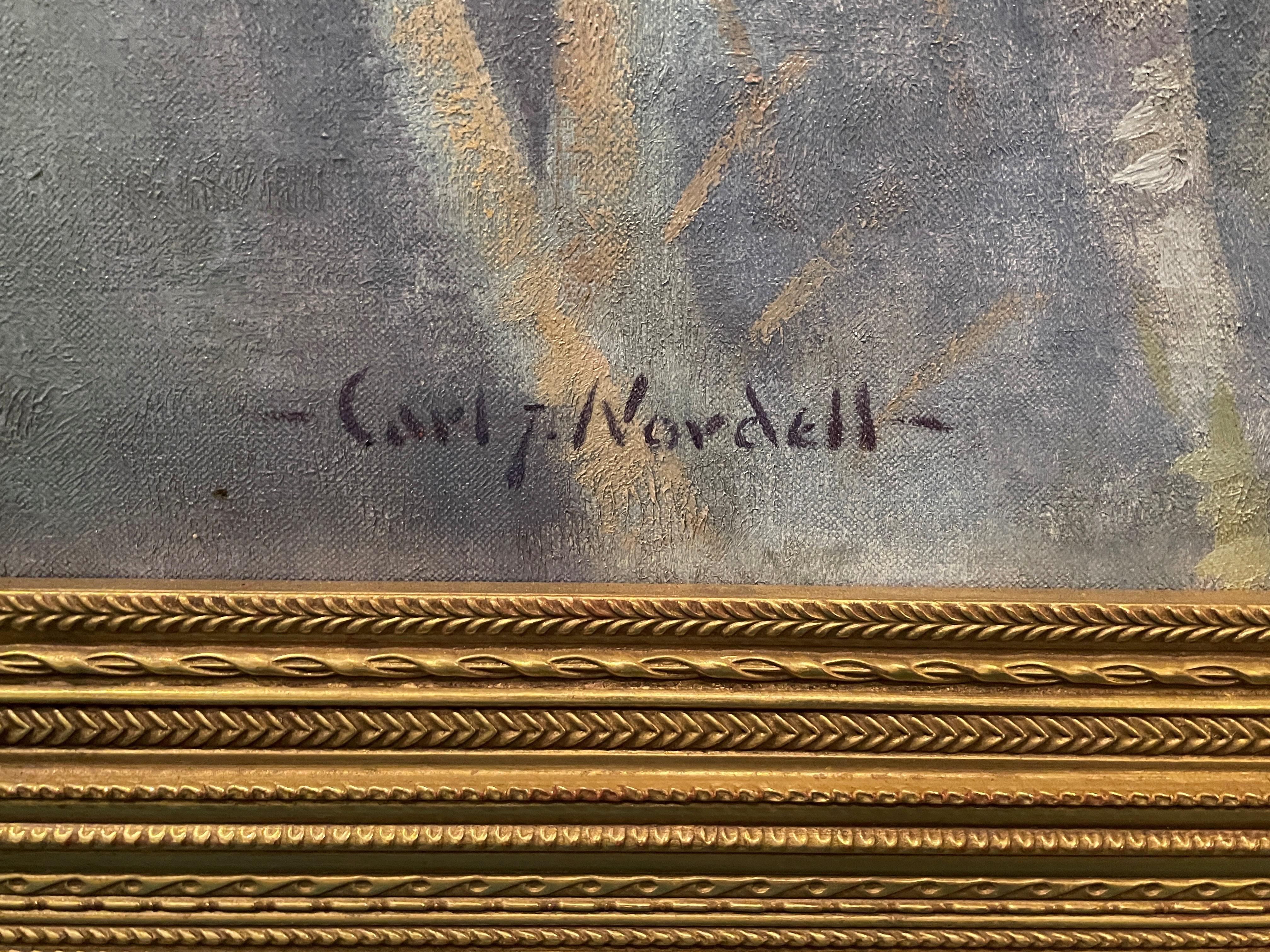 « The Pensive Beauty » Carl Nordell, impressionnisme américain, portrait de femme en vente 2