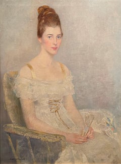 "The Pensive Beauty," Carl Nordell, American Impressionism, Female Portrait