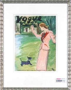 Framed print of May 1, 1937, "Vogue" magazine cover by Carl Erickson
