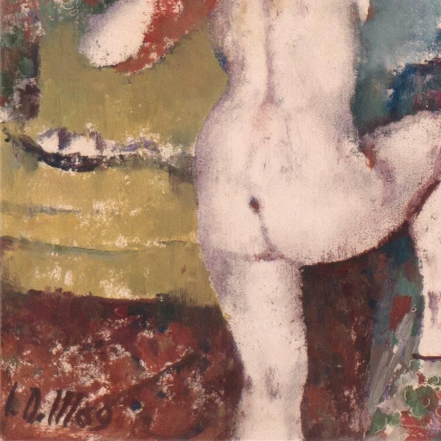 'The Red Hand-Towel' Munich School, Impressionist, Dortmund Kunstakademie, Paris For Sale 1