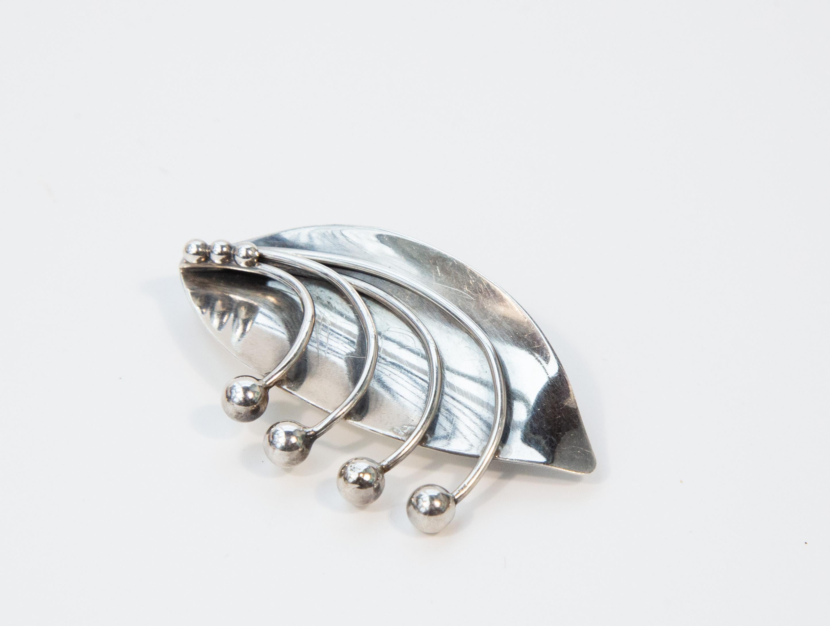 Carl Ove Frydensberg COF Solid Sterling Silver Brooch For Sale 5