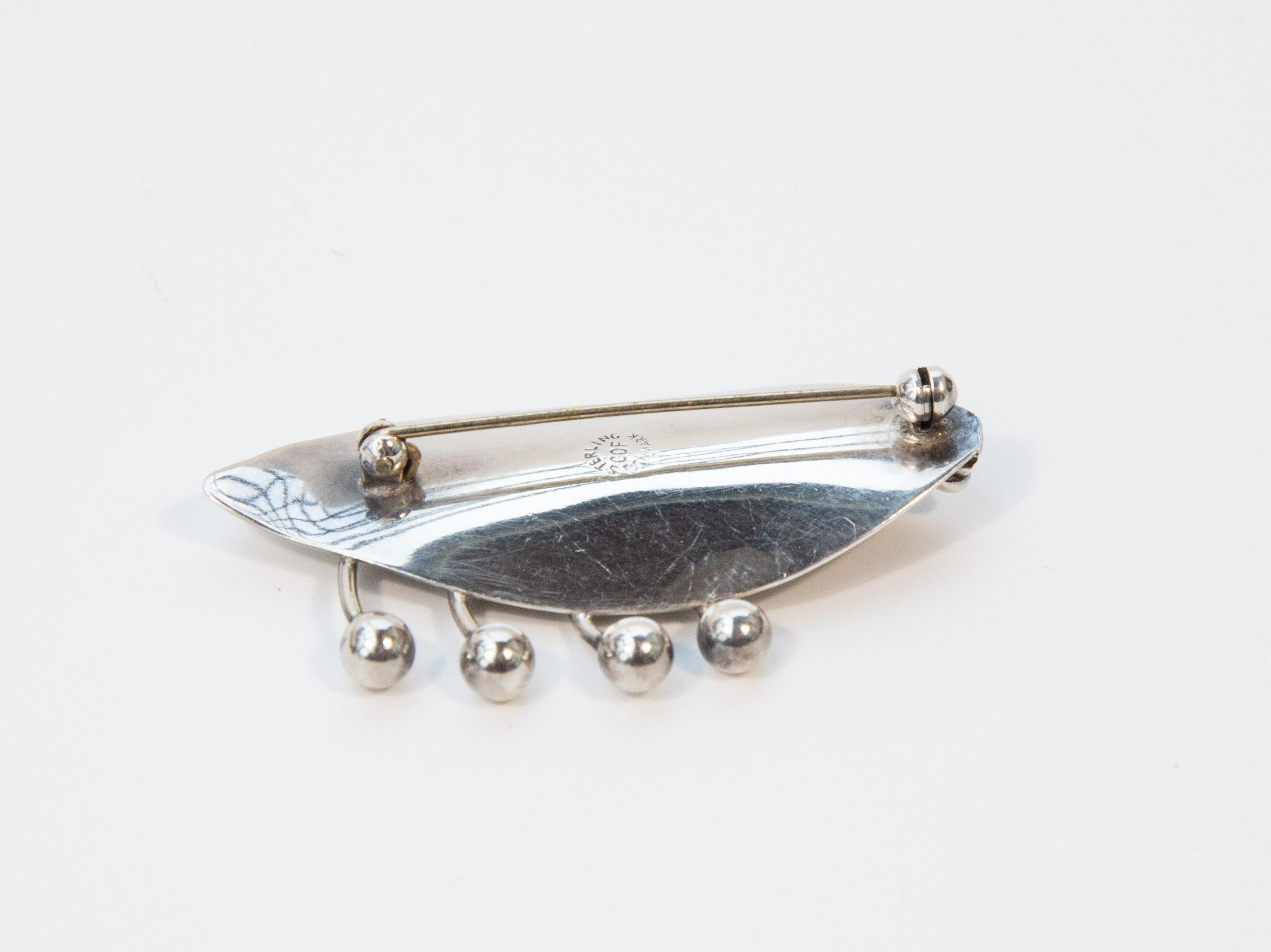 Carl Ove Frydensberg COF Solid Sterling Silver Brooch For Sale 6