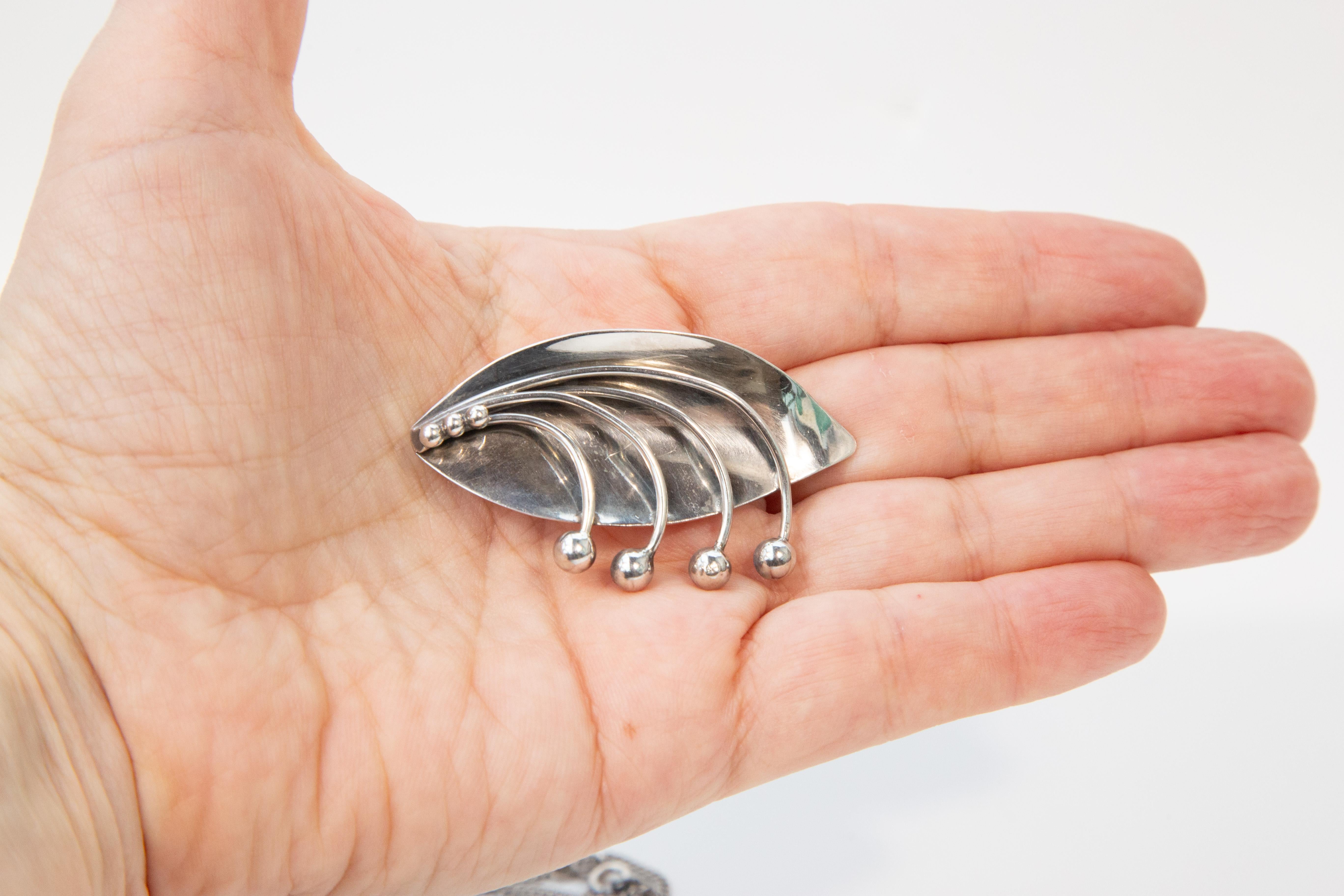 Carl Ove Frydensberg COF Solid Sterling Silver Brooch For Sale 9