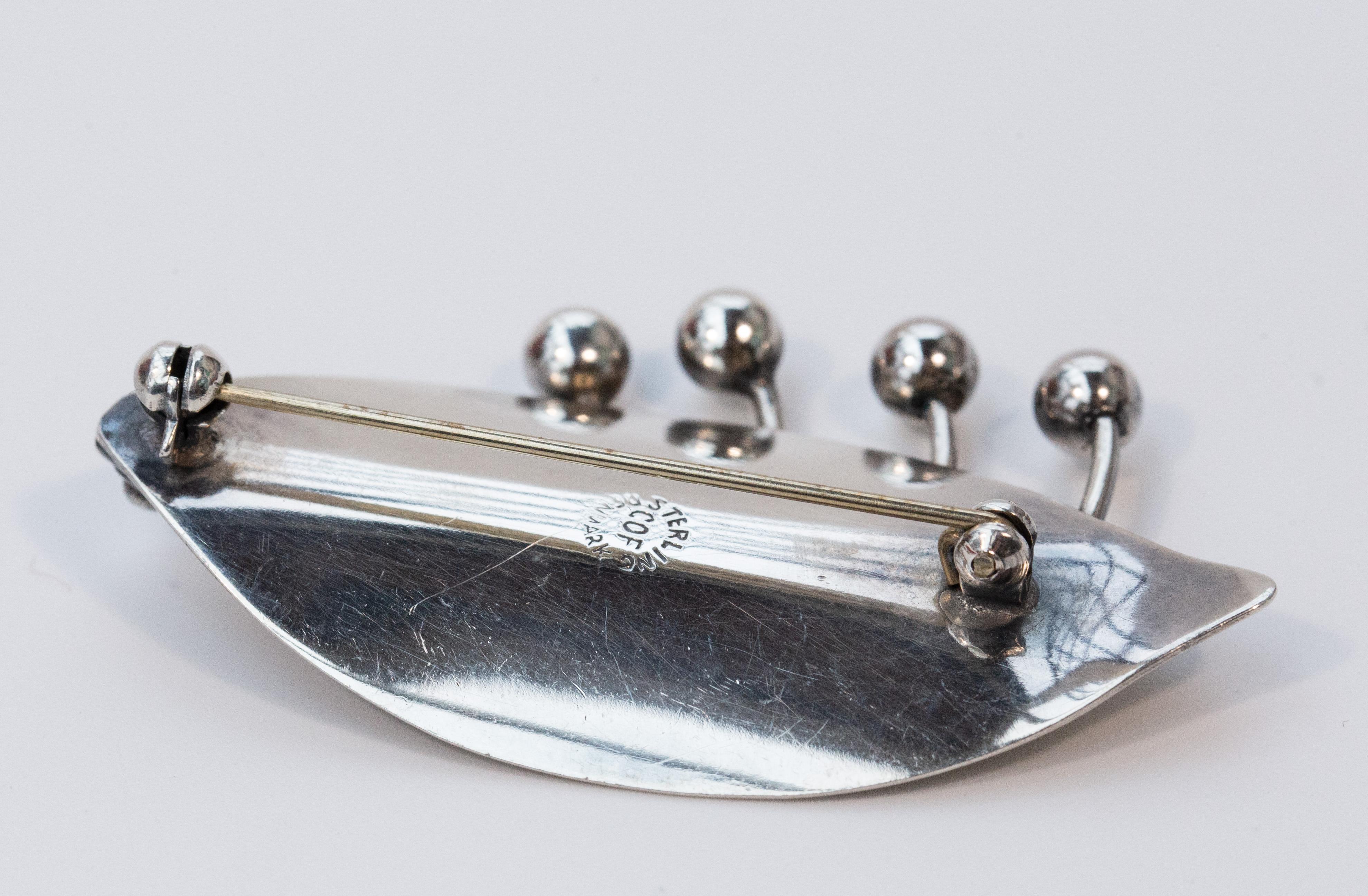 Carl Ove Frydensberg COF Solid Sterling Silver Brooch For Sale 2