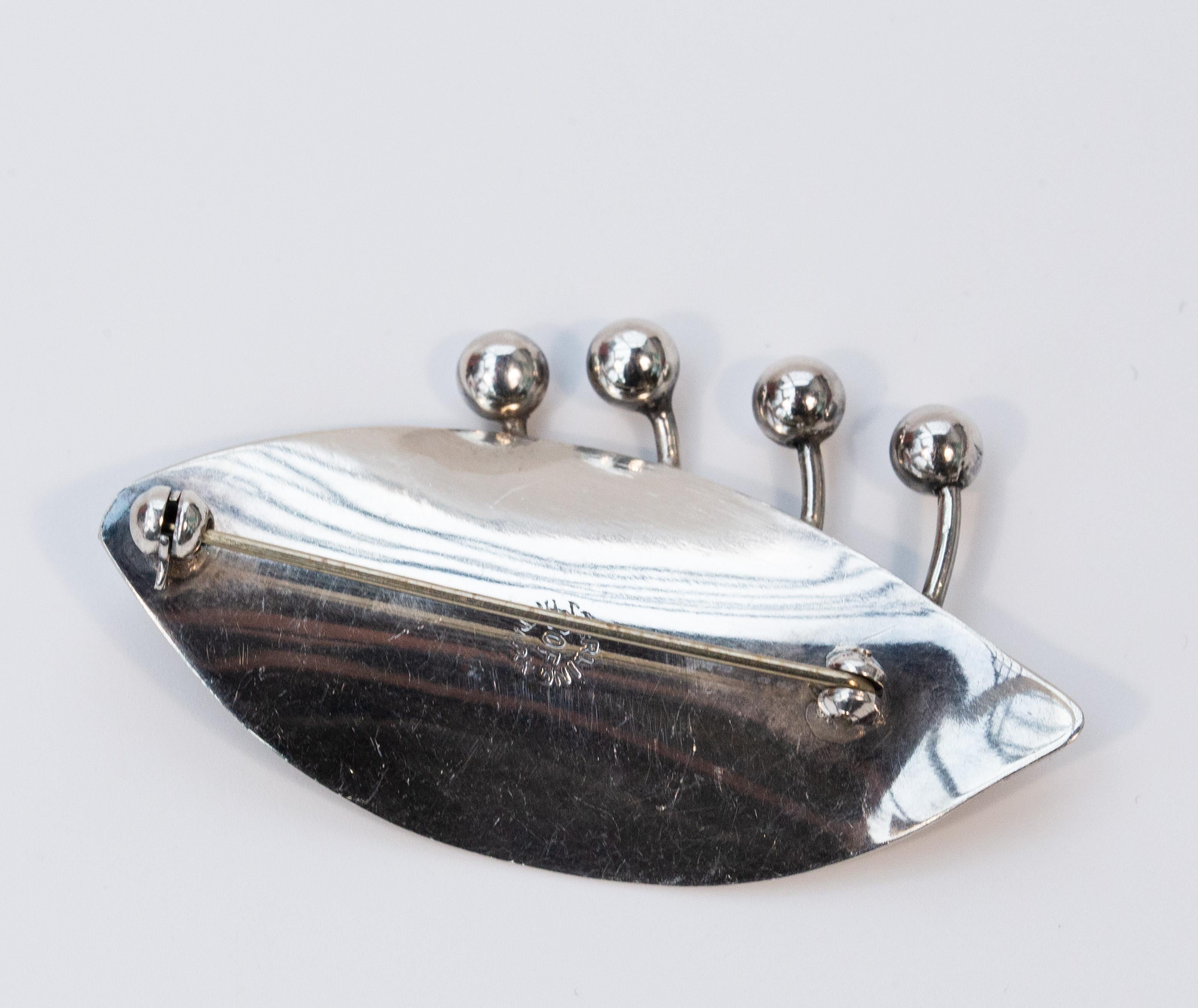 Carl Ove Frydensberg COF Solid Sterling Silver Brooch For Sale 3