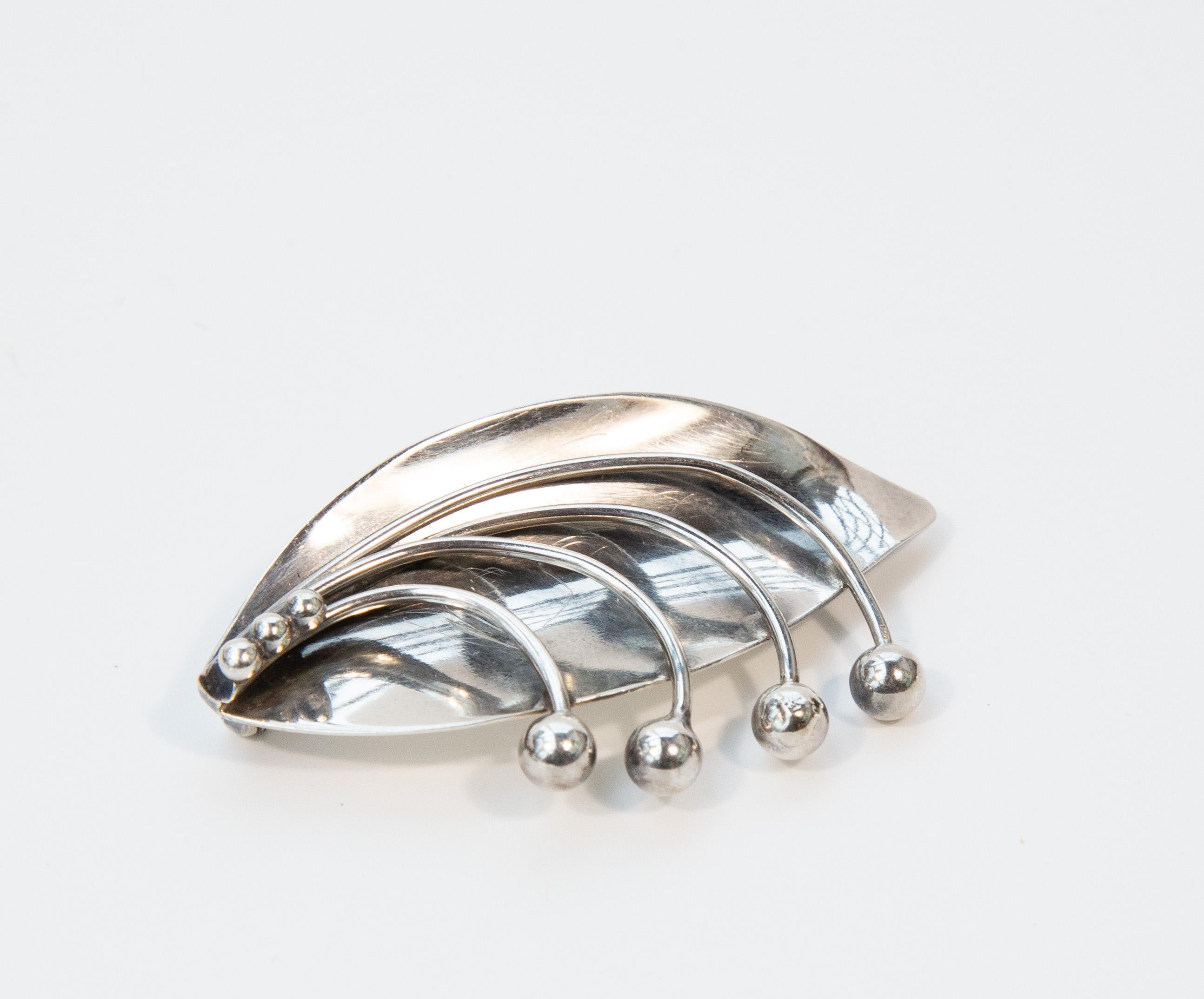 Carl Ove Frydensberg COF Solid Sterling Silver Brooch For Sale 4