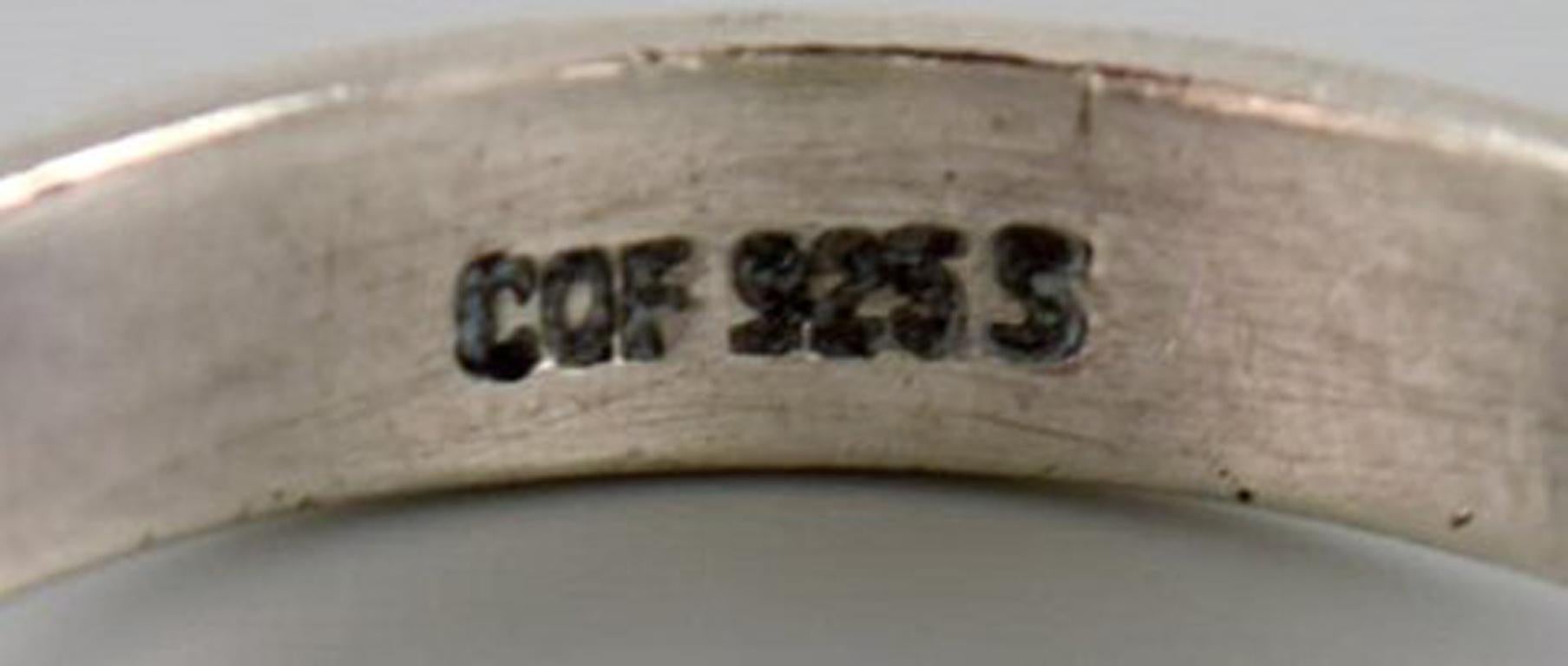 Carl Ove Frydensberg, Danish Silversmith, Modernist Ring in Sterling Silver In Good Condition In bronshoj, DK