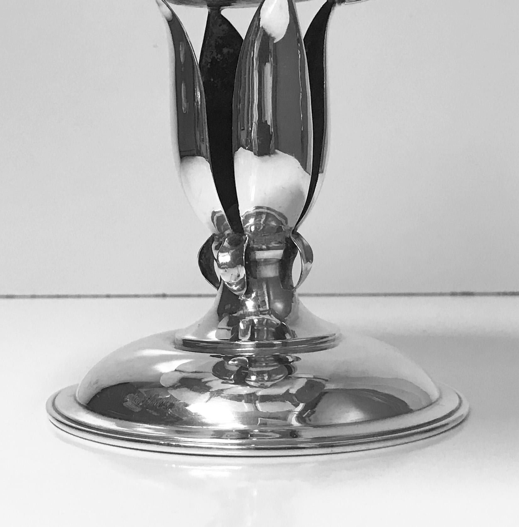 20th Century Carl Paul Petersen Sterling Silver Large Compote, Montreal, circa 1940
