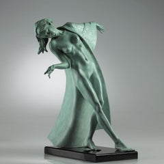 Scultura moderna in bronzo del XX secolo, nuda e figurativa, 'Sienna' di Carl Payne