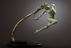 Bronzeskulptur der „Rapunzel“ aus deutschem Märchen von Carl Payne
