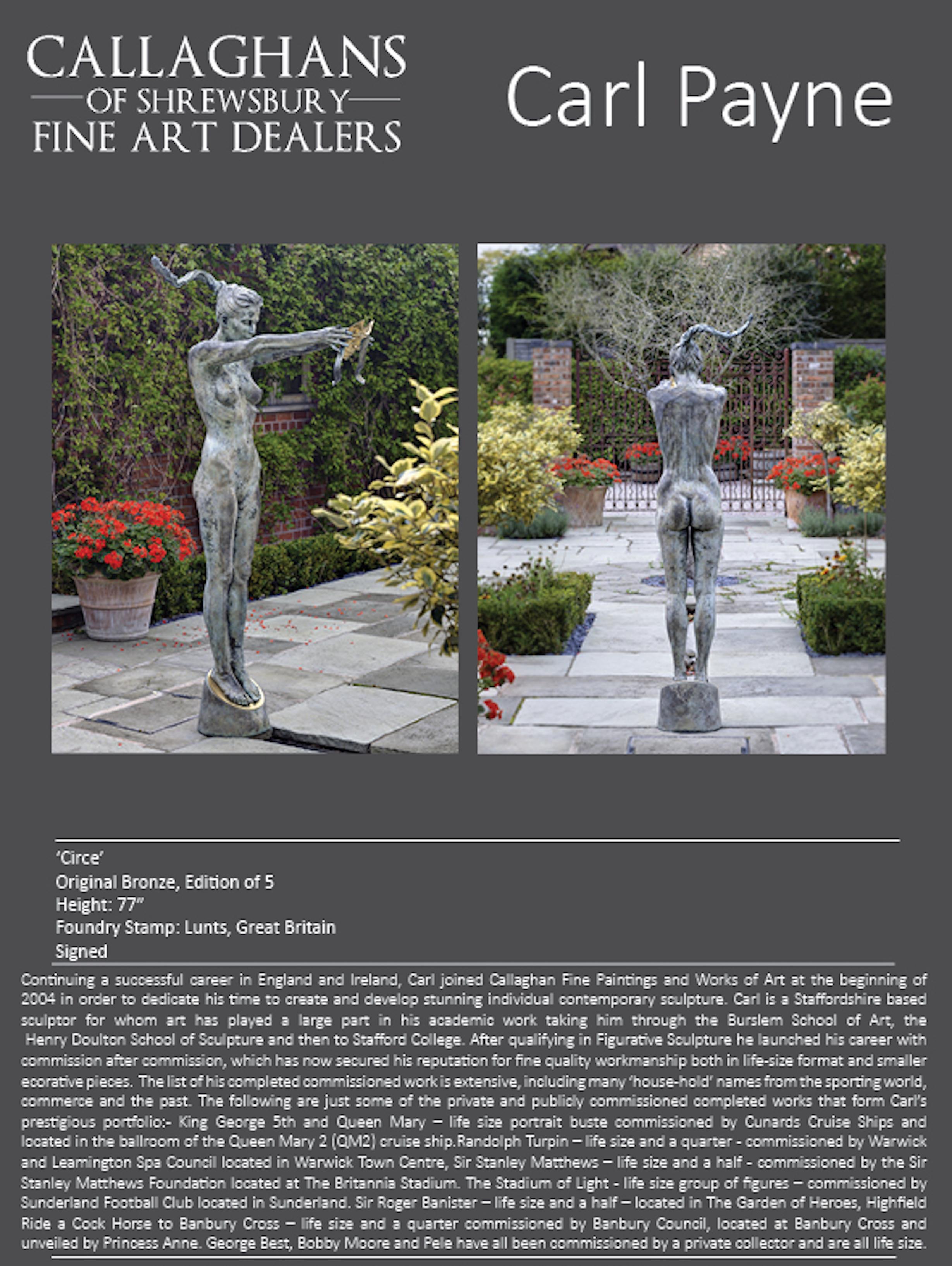 'Circe' The Goddess of Magic - Life-size Solid Bronze Nude Figure by Carl Payne For Sale 1