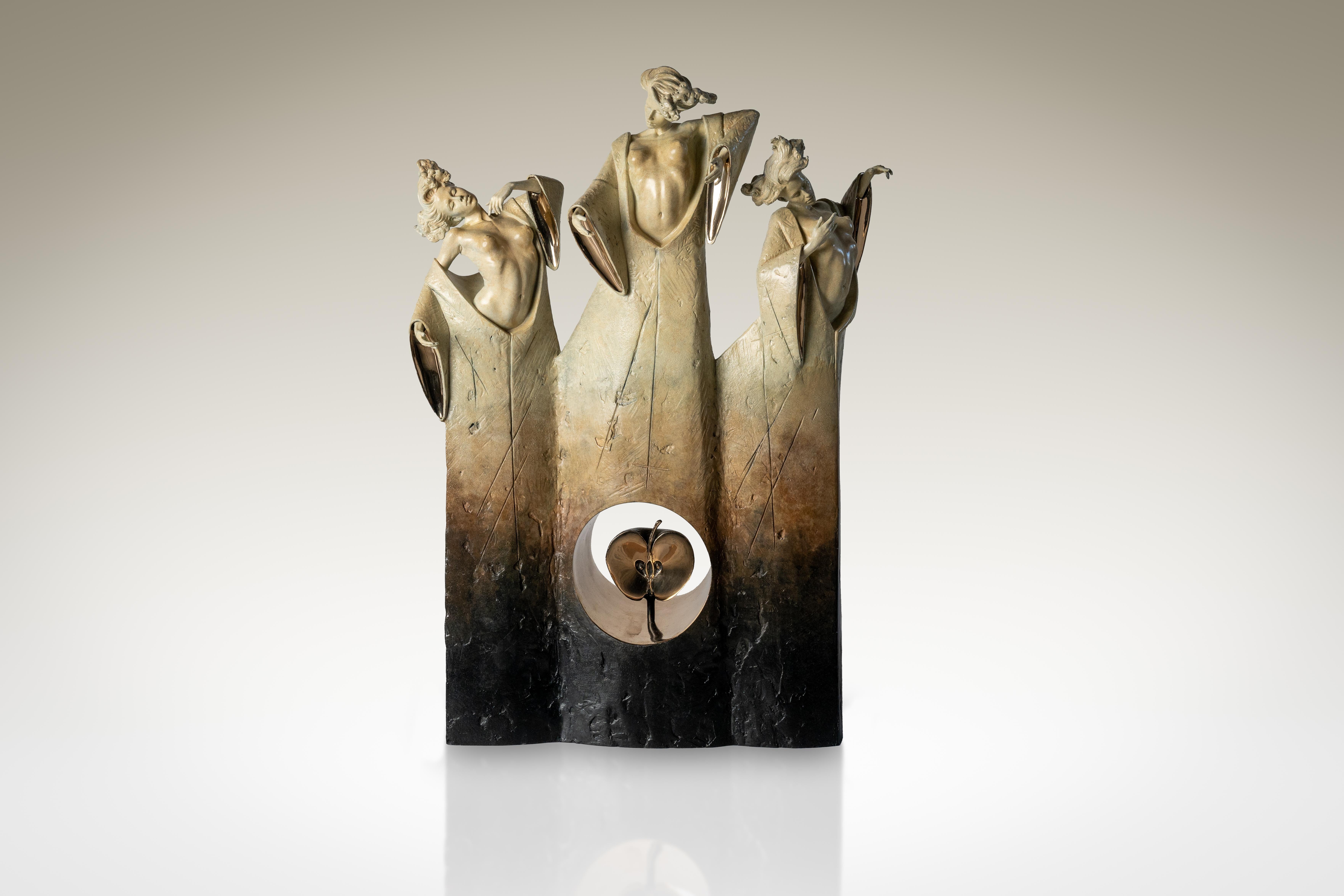 Carl Payne Figurative Sculpture - Contemporary Bronze sculpture Ancient Greek Myth 'The Three Fates', figurative