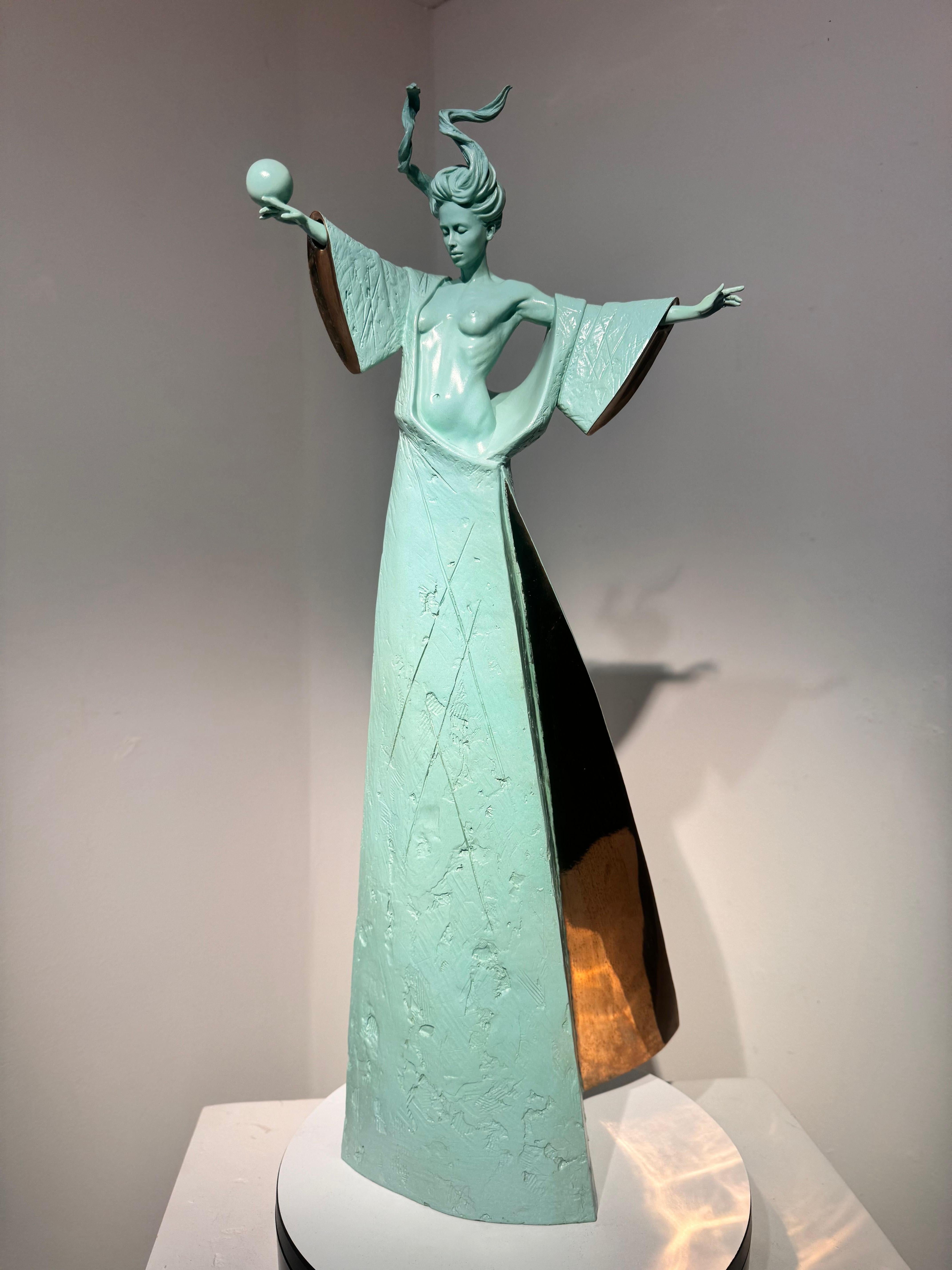 Sculpture contemporaine en bronze Déméter Déesse Mythologie grecque, figurative, nue en vente 3