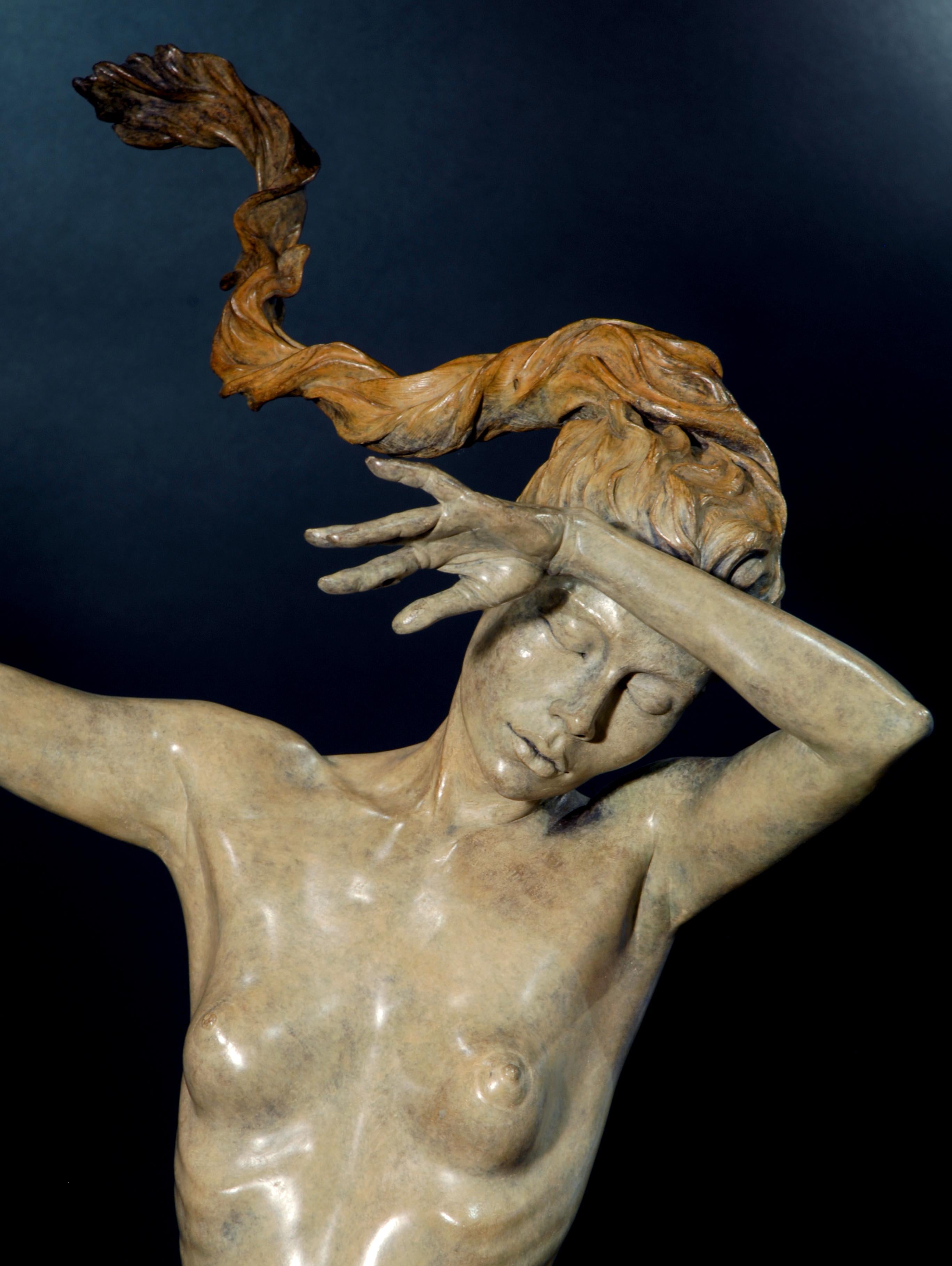 Bronzeskulptur „Siren“ in Halblebengröße, Göttin der Song, graue Mythologie  (Zeitgenössisch), Sculpture, von Carl Payne