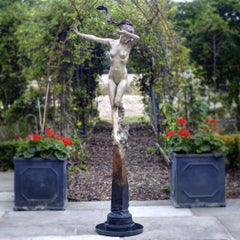 Bronzeskulptur „Siren“ in Halblebengröße, Göttin der Song, graue Mythologie
