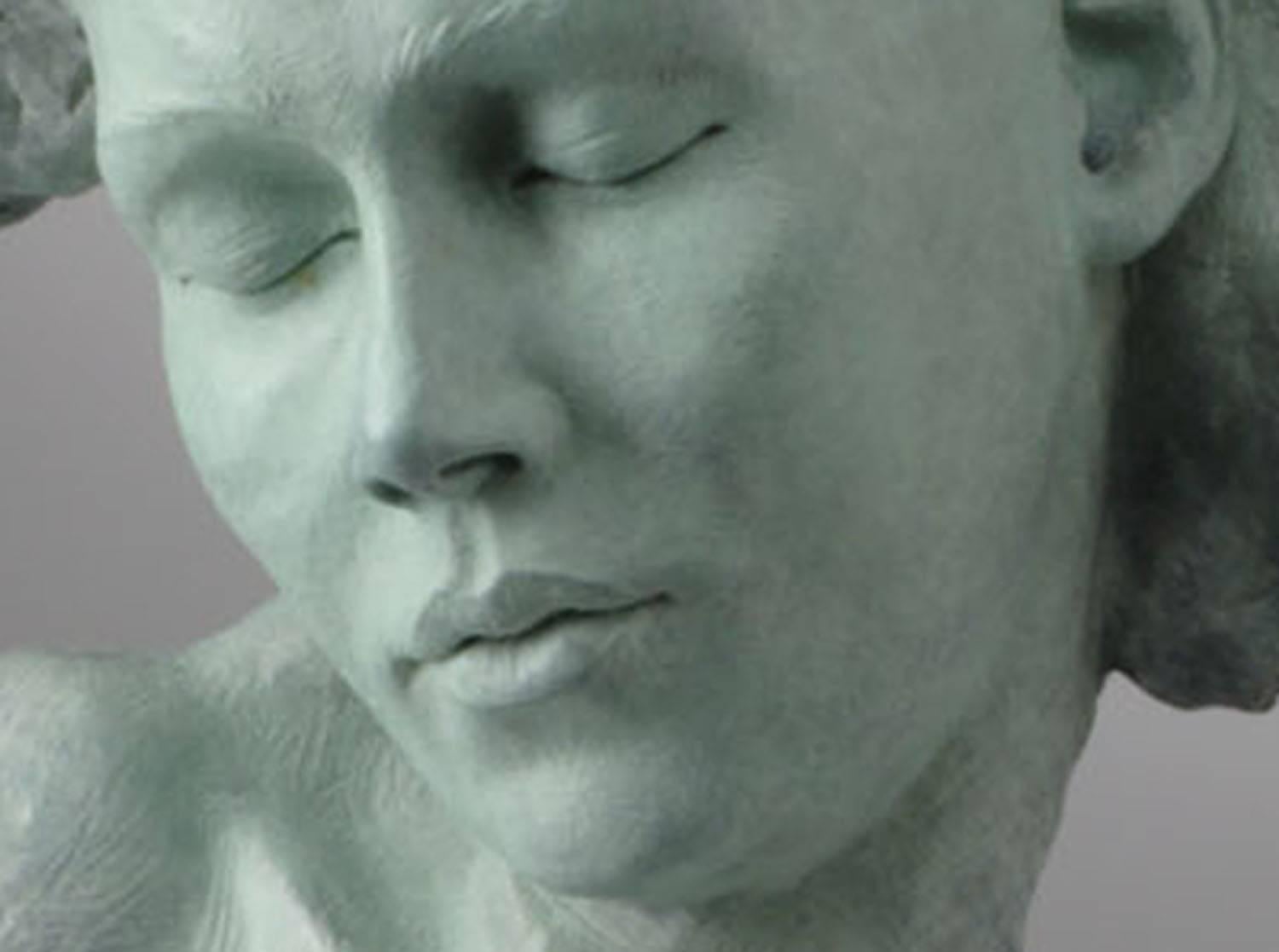 Sculpture de mythologie grecque en bronze massif de Carl Payne « Masque en forme de rayon de soleil » en vente 1