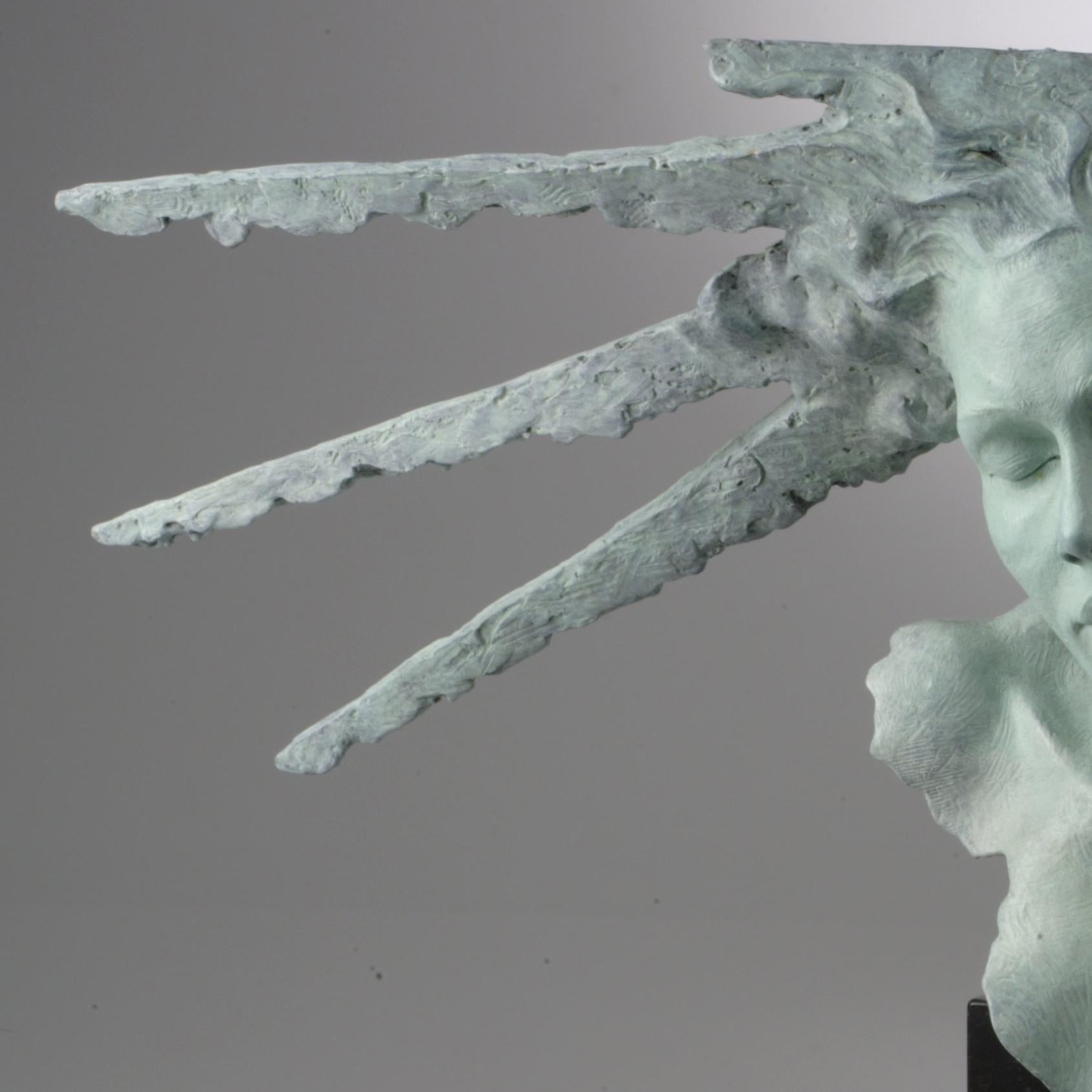 Sculpture de mythologie grecque en bronze massif de Carl Payne « Masque en forme de rayon de soleil » en vente 2