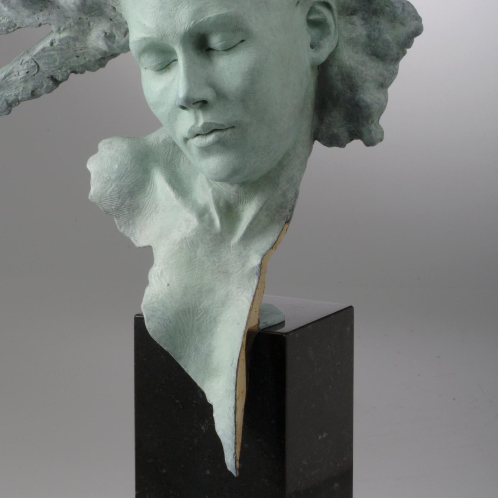 Sculpture de mythologie grecque en bronze massif de Carl Payne « Masque en forme de rayon de soleil » en vente 3