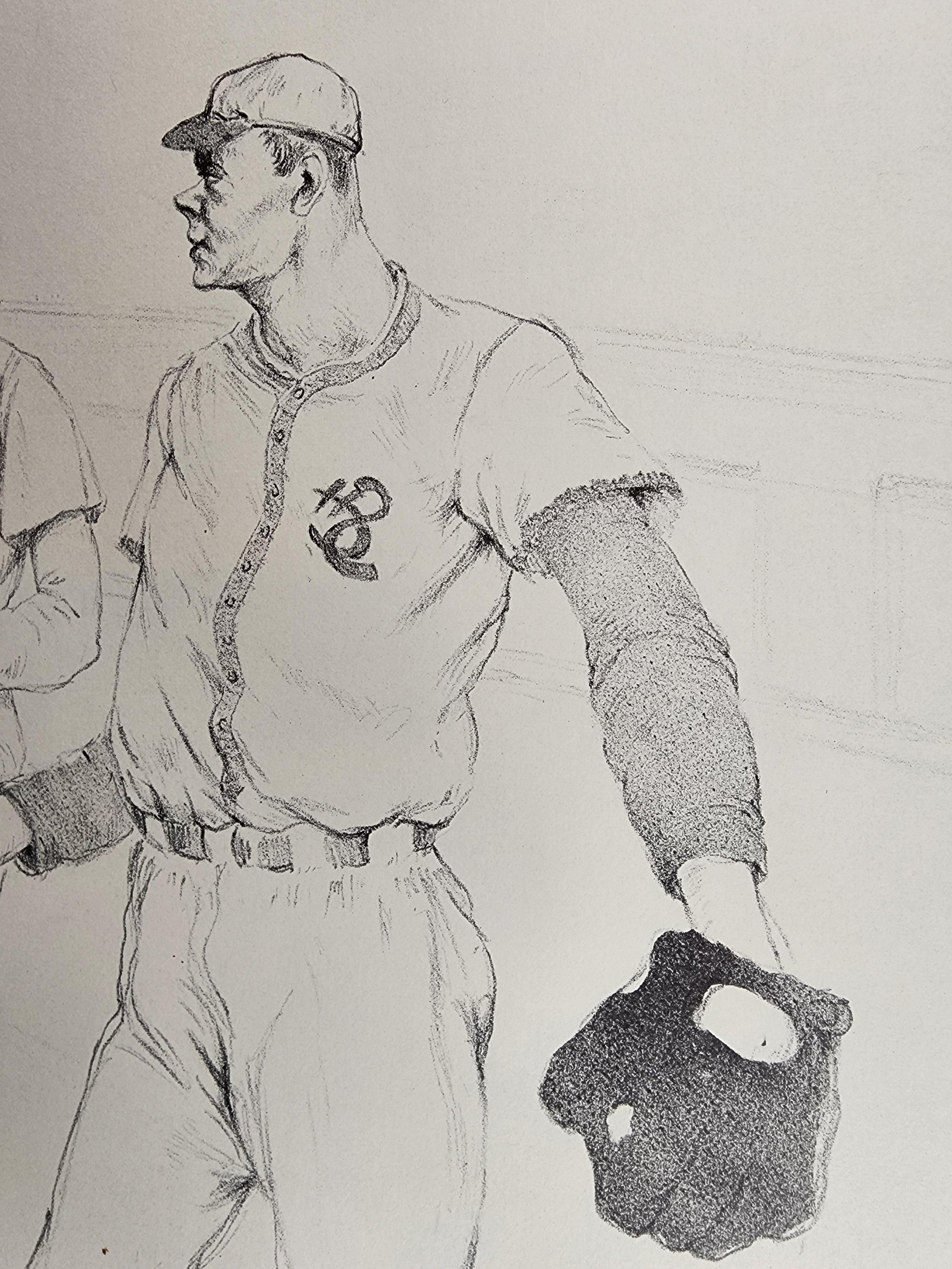 RGRFINEARTS is pleased to offer this baseball themed lithograph of Alibi Ike after the character in the 1935 movie.
A fine example of the draftsmanship that Pickhardt was known for.