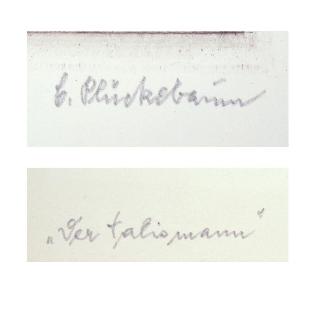 Carl Maria Plückebaum (1880 Düsseldorf - 1952 ibid.), Der Talismann (sog. Dukatenscheisser), partly colored etching, 11.5 x 8.5 cm (plate size), 26.5 x 20 cm (sheet size), signed by hand below the image on the right 