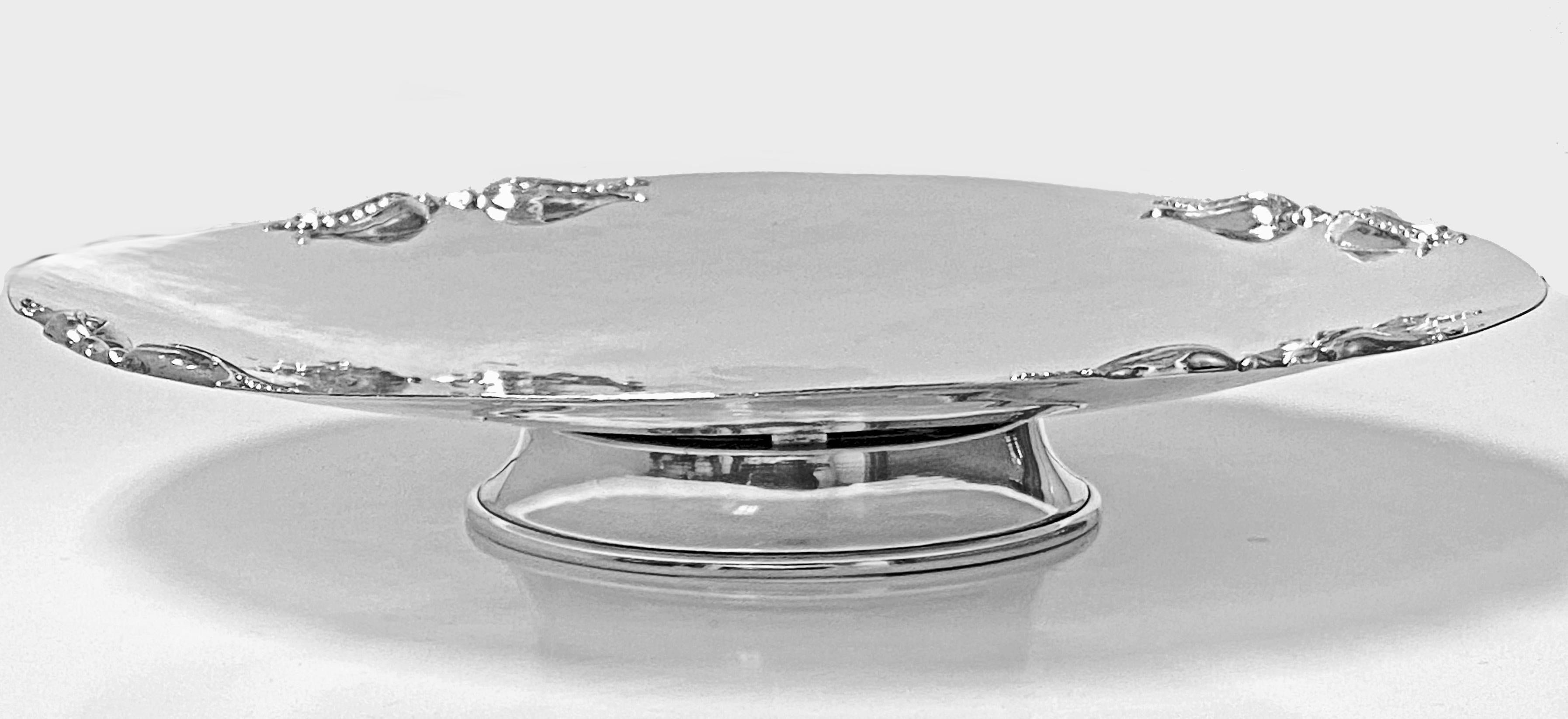 Hammered Carl Poul Petersen Large Sterling Dish, C.1940