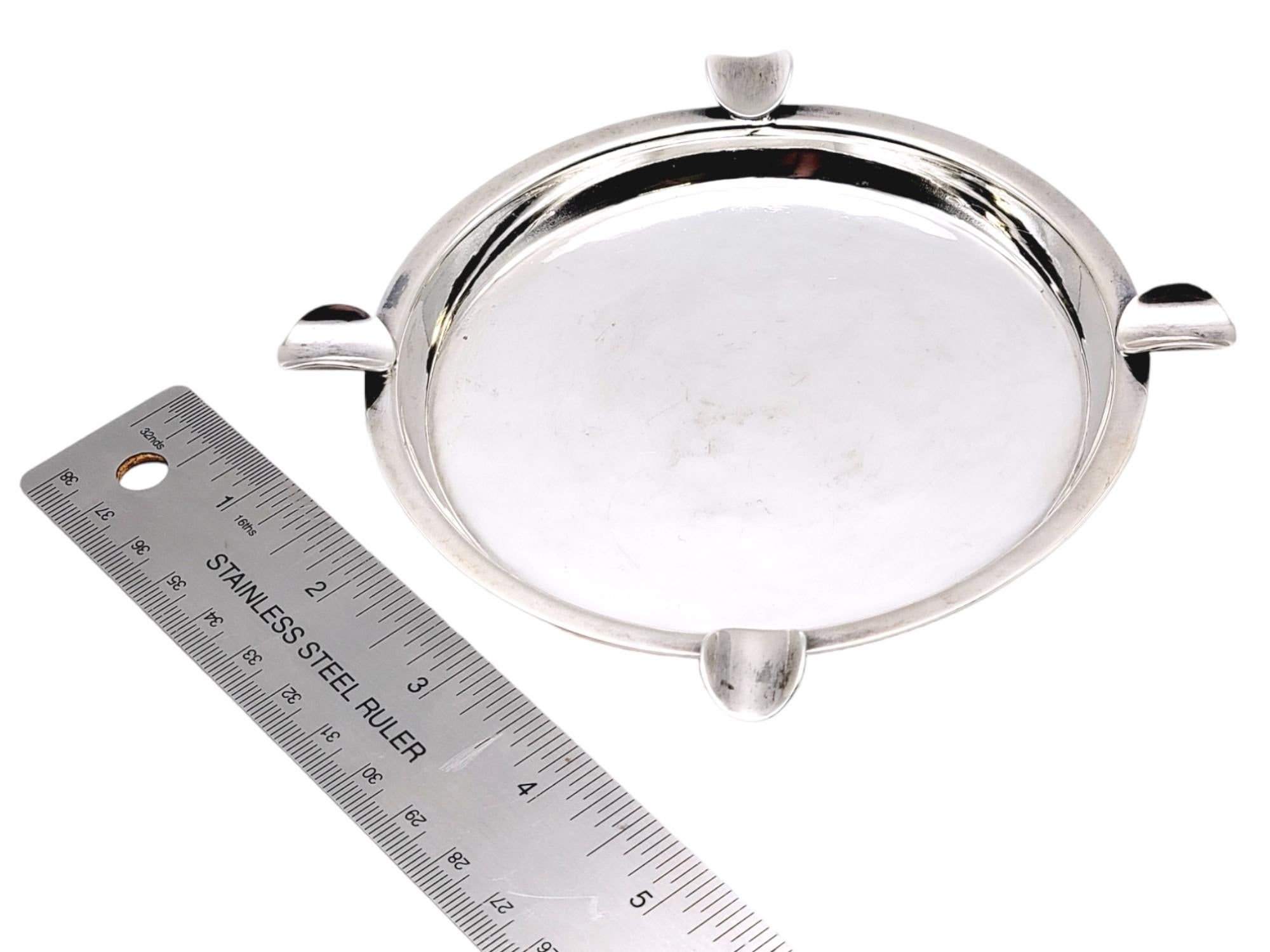 Carl Poul Petersen Polished Modern Ashtray in Sterling Silver, circa 1940-1970 For Sale 8