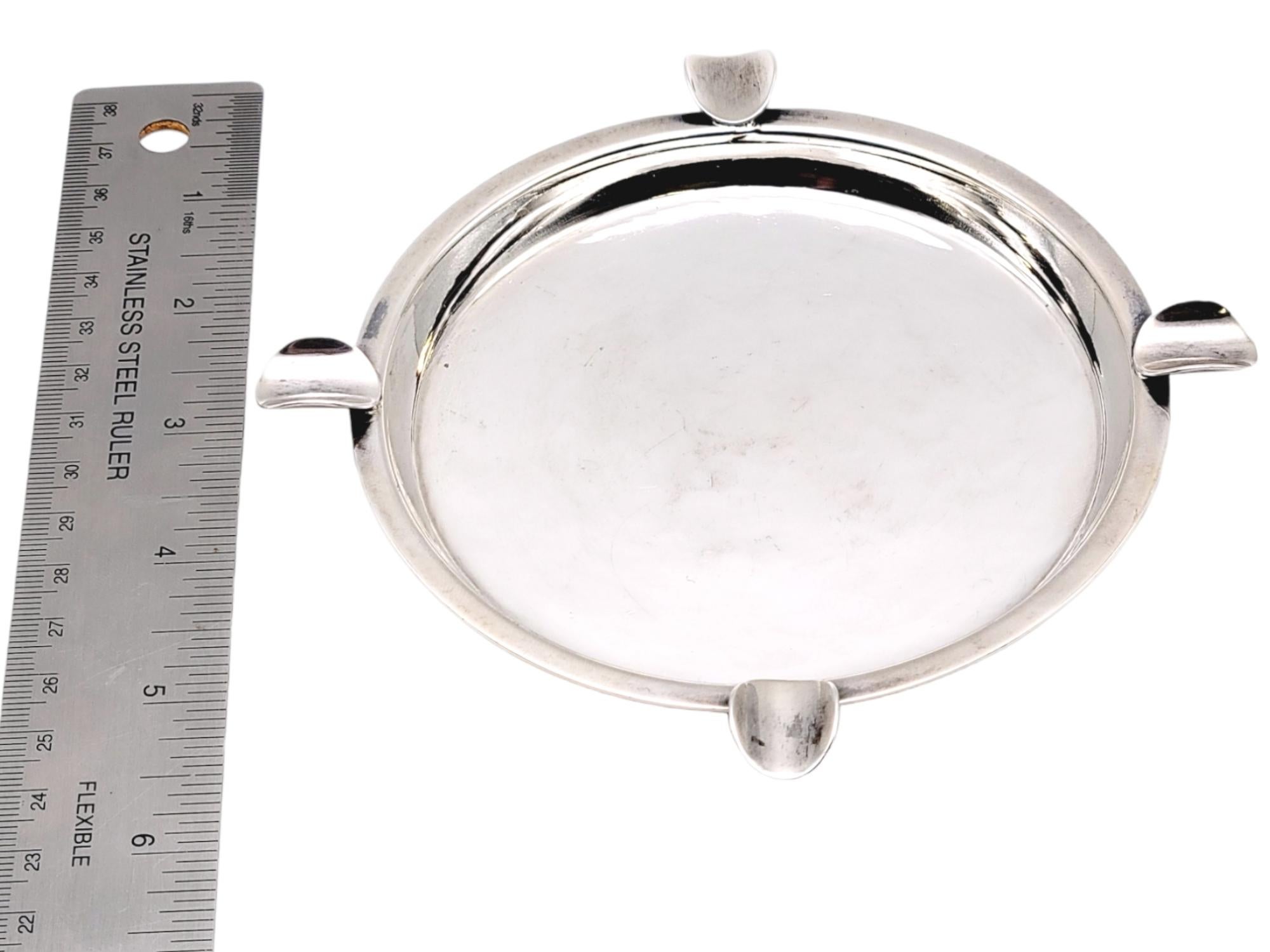 Carl Poul Petersen Polished Modern Ashtray in Sterling Silver, circa 1940-1970 For Sale 8