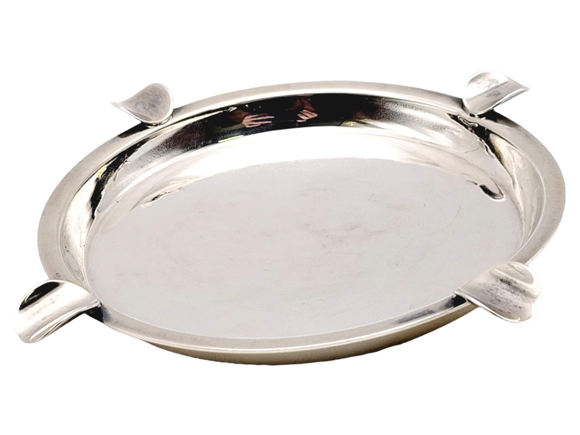 Carl Poul Petersen Polished Modern Ashtray in Sterling Silver, circa 1940-1970 In Good Condition For Sale In Scottsdale, AZ