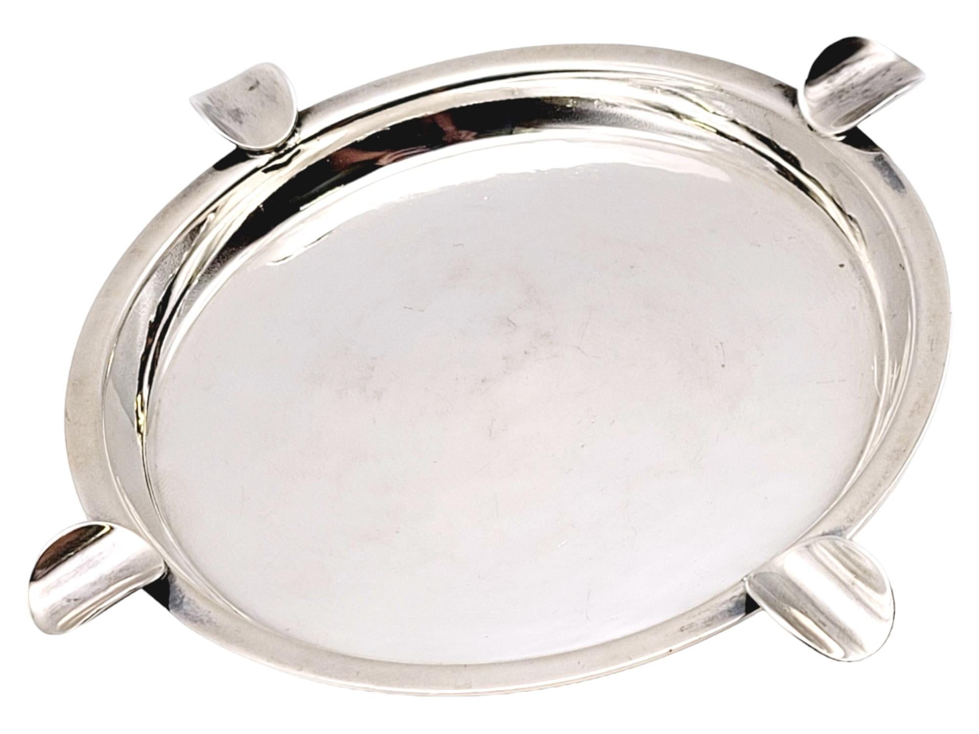 Women's or Men's Carl Poul Petersen Polished Modern Ashtray in Sterling Silver, circa 1940-1970 For Sale