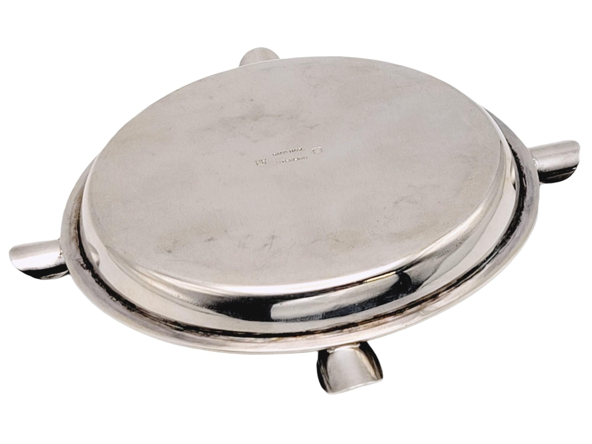 Carl Poul Petersen Polished Modern Ashtray in Sterling Silver, circa 1940-1970 For Sale 2