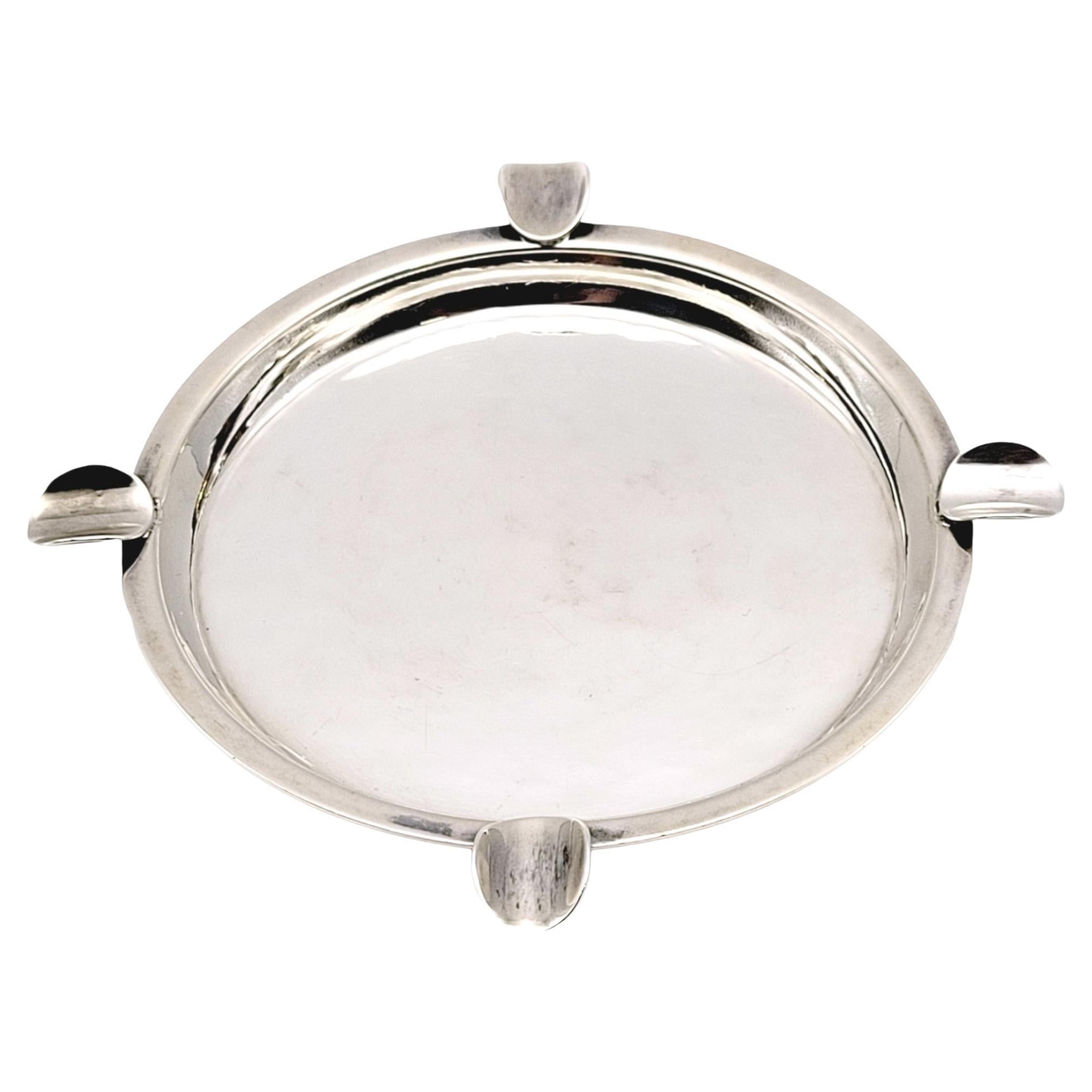 Carl Poul Petersen Polished Modern Ashtray in Sterling Silver, circa 1940-1970 For Sale