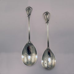 Antique Sterling Silver Salad Serving Set by Carl Poul Petersen, 1920