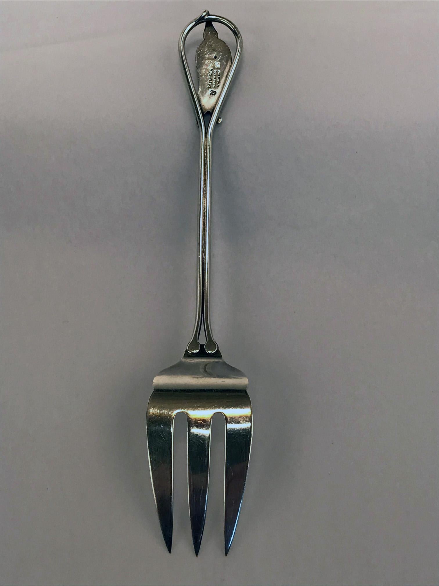 20th Century Carl Poul Petersen Sterling Salad Serving Set For Sale