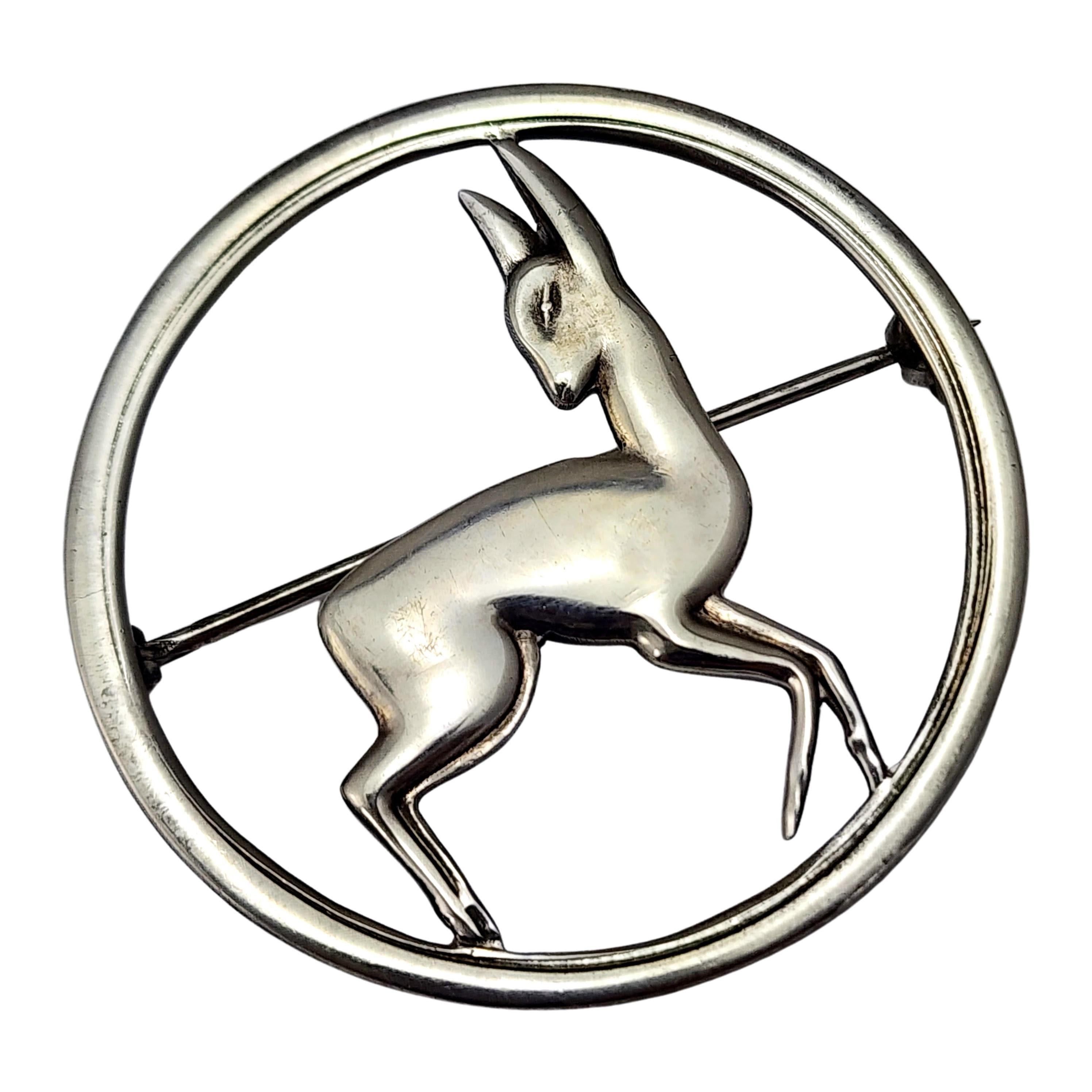 Women's Carl Poul Petersen Sterling Silver Deer Pin/Brooch #14184 For Sale