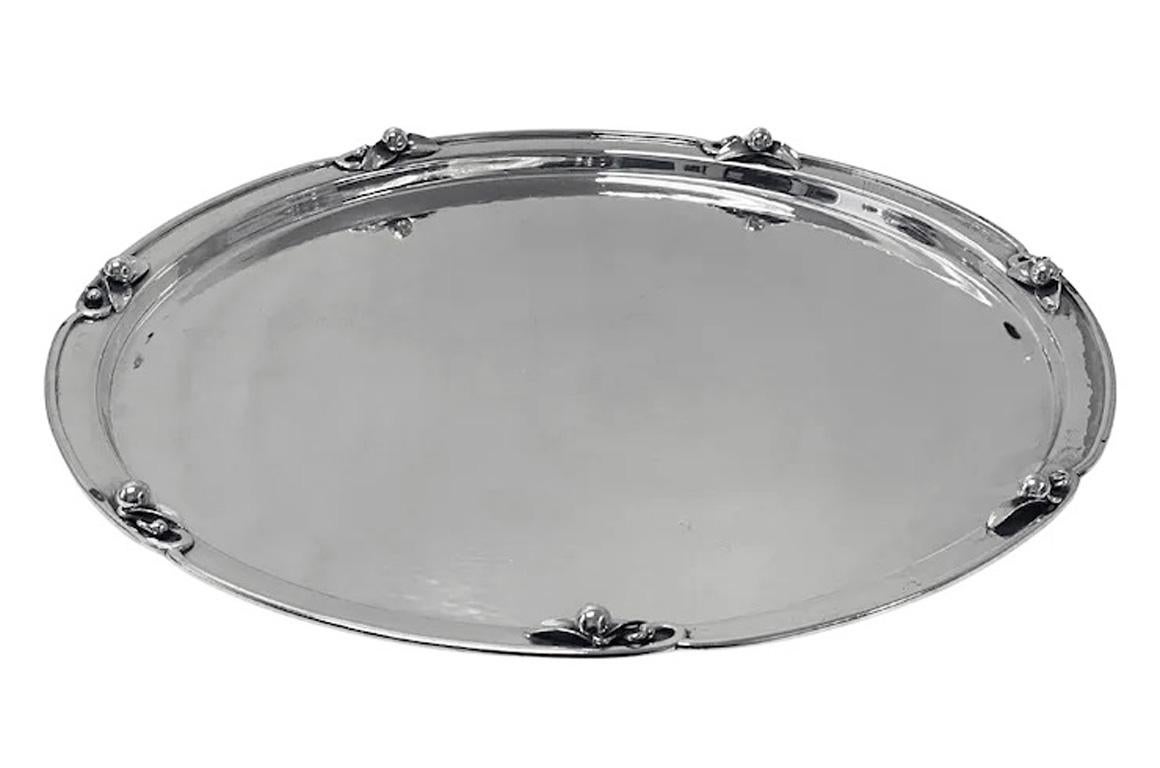 Metà XX secolo Set da tè e caffè in argento sterling di Carl Poul Petersen con vassoio C.C. 1930 in vendita