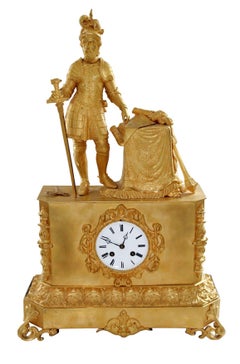 Antique Carl Ranch - Mantel clock, gilded bronze h 59.5 cm