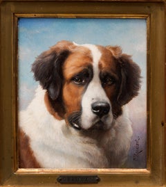 "Portrait of a Saint Bernard" Carl Reichert (Austrian, 1836-1918)