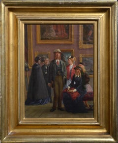 Scene in Antwerp Art Museum 1867 oil painting by listed Swedish genre master