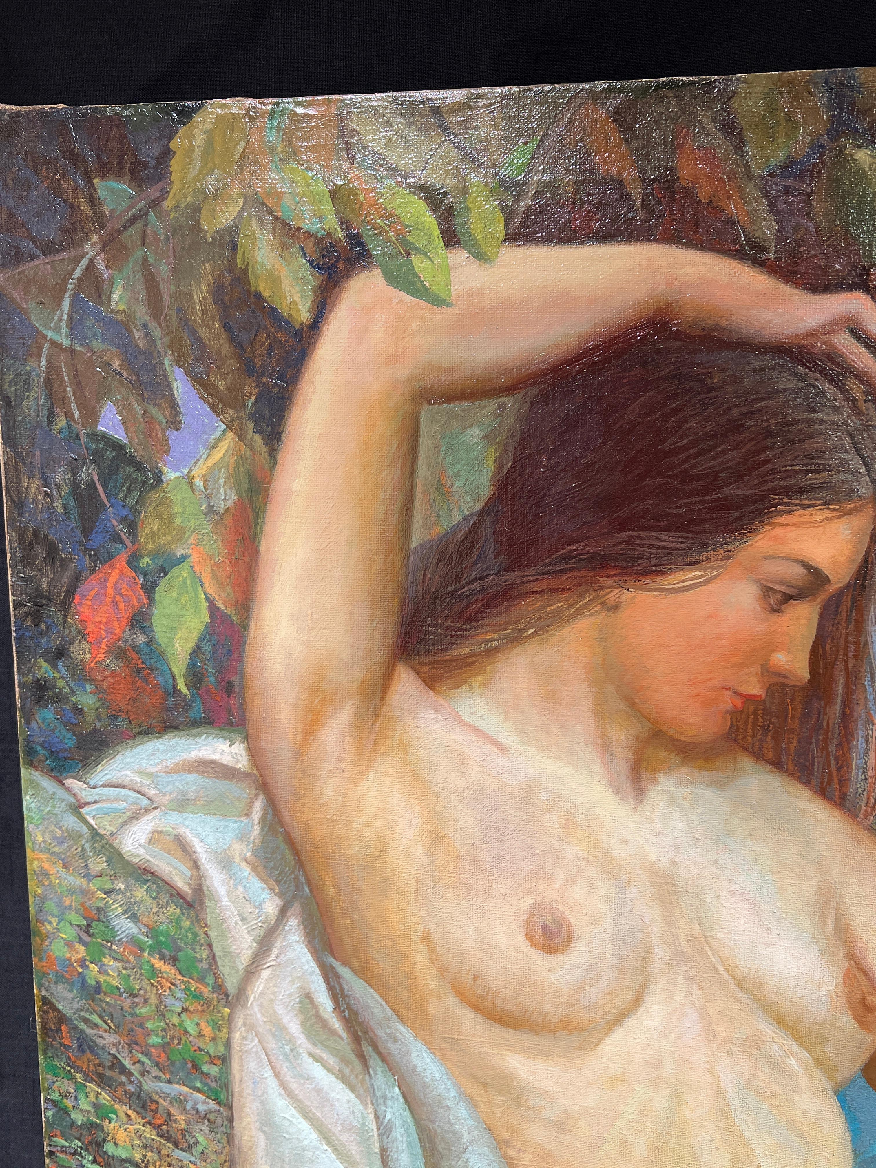 Liegender Akt
Carl Rudolph Krafft (Amerikaner, 1884-1938)
Öl auf Leinwand
Signiert unten links
38 x 40,25 Zoll

Der in Reading, Ohio, geborene Carl Krafft wurde ein produktiver Regionalmaler mit Motiven aus dem Mittleren Westen, vor allem